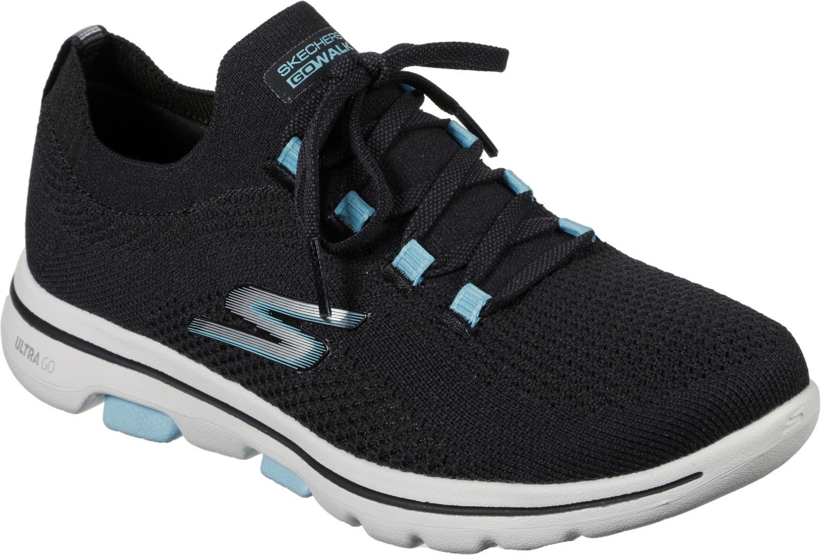 Skechers Women's Gowalk 5 Uprise Trainer Various Colours 30340 - Black/Turquoise 3