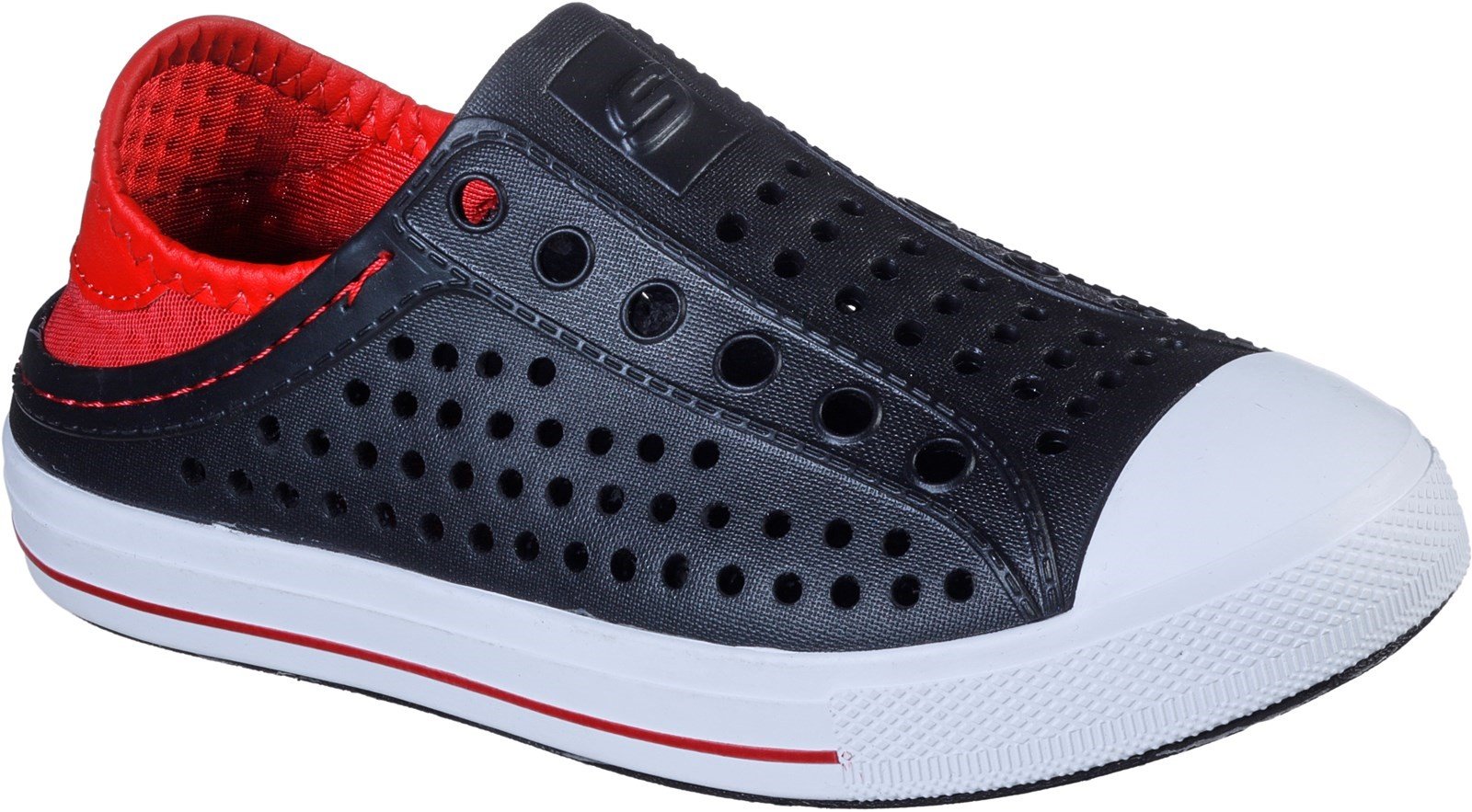 Skechers Unisex Guzman Steps Aqua Surge Slip On Sandal Multicolor 30778 - Black/Red 9.5