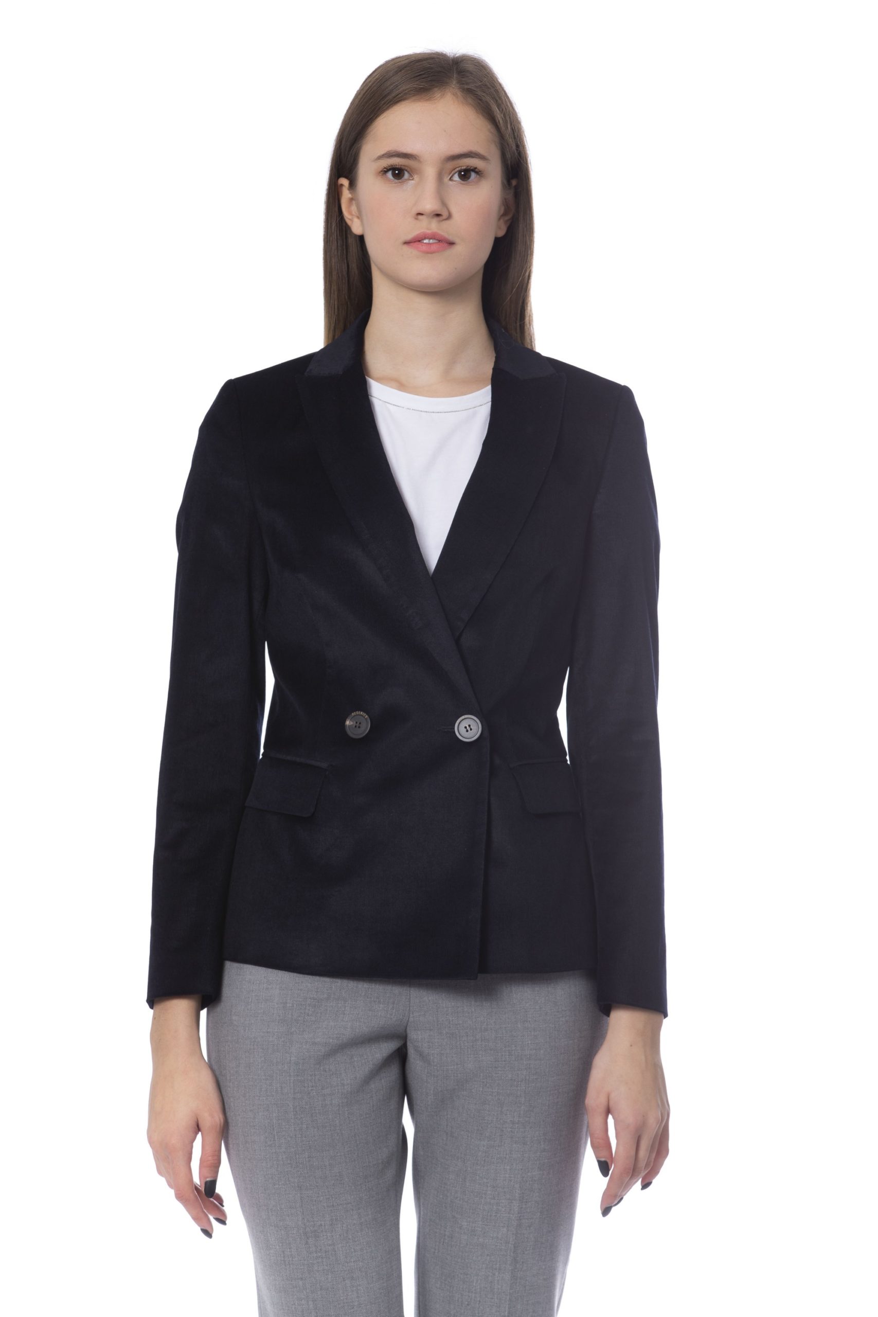 Peserico Women's Jacket Blue PE852184 - IT48 | XL