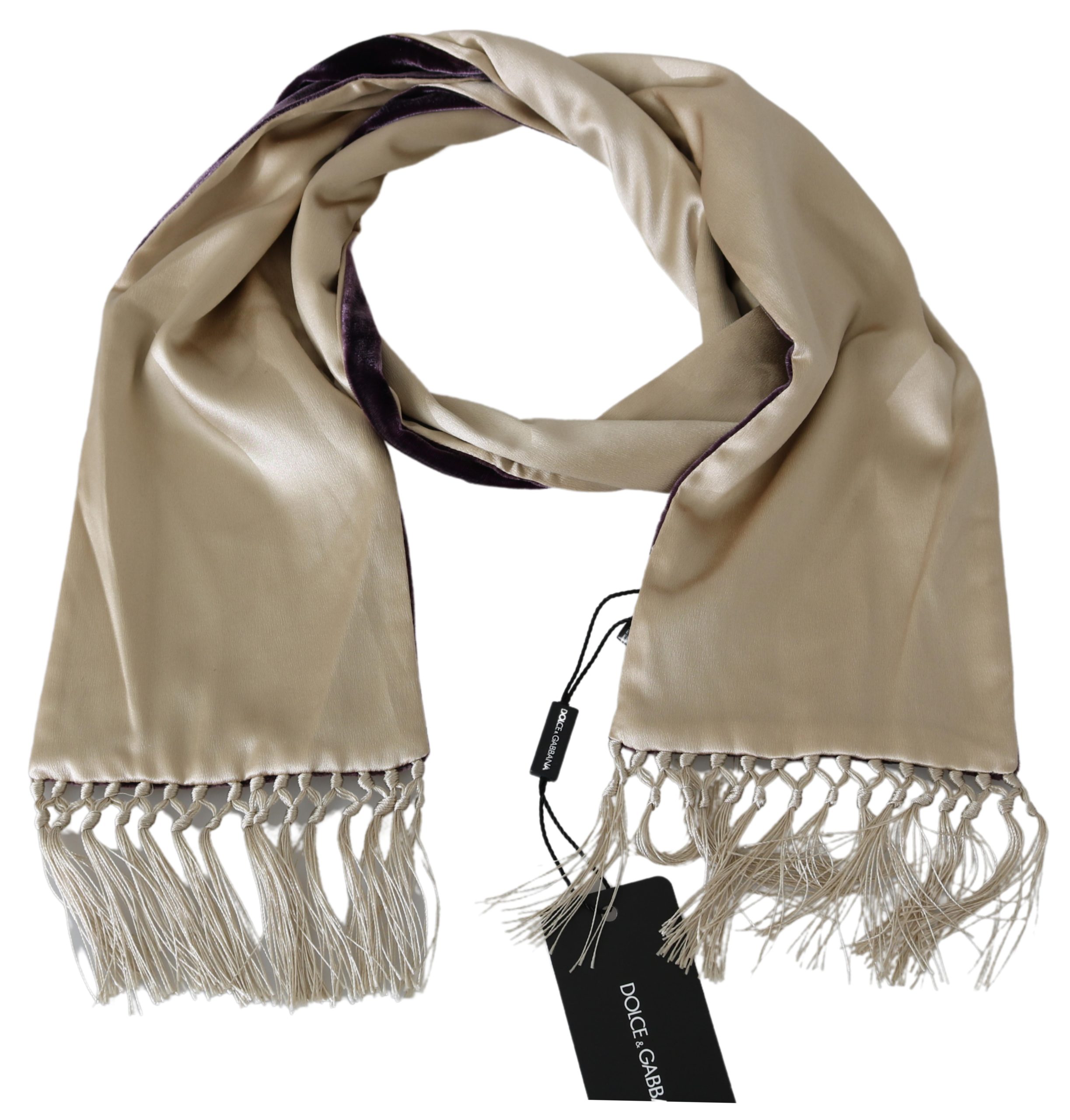 Dolce & Gabbana Men's Silk Viscose Wrap Scarf Beige MS1762