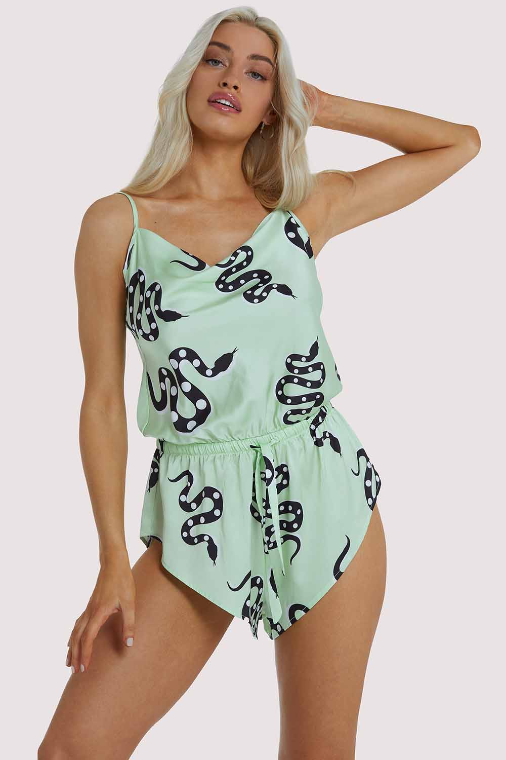 Kilo Brava EXCLUSIVE Green Moon Snake Playsuit UK 10