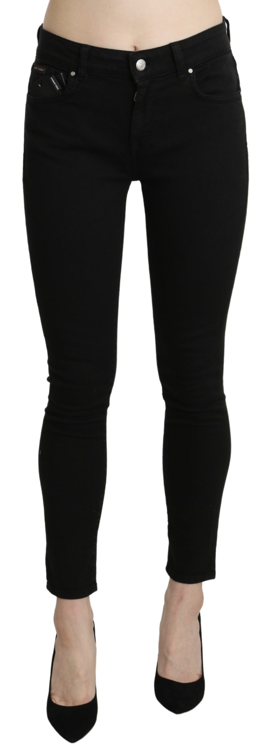 Black Skinny Cotton Stretch Jeans - IT40|S