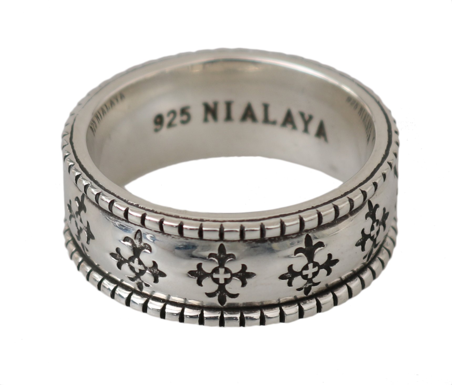 Nialaya Men's Sterling Cross Logo Authentic 925 Ring Silver NY101 - EU66 | US12