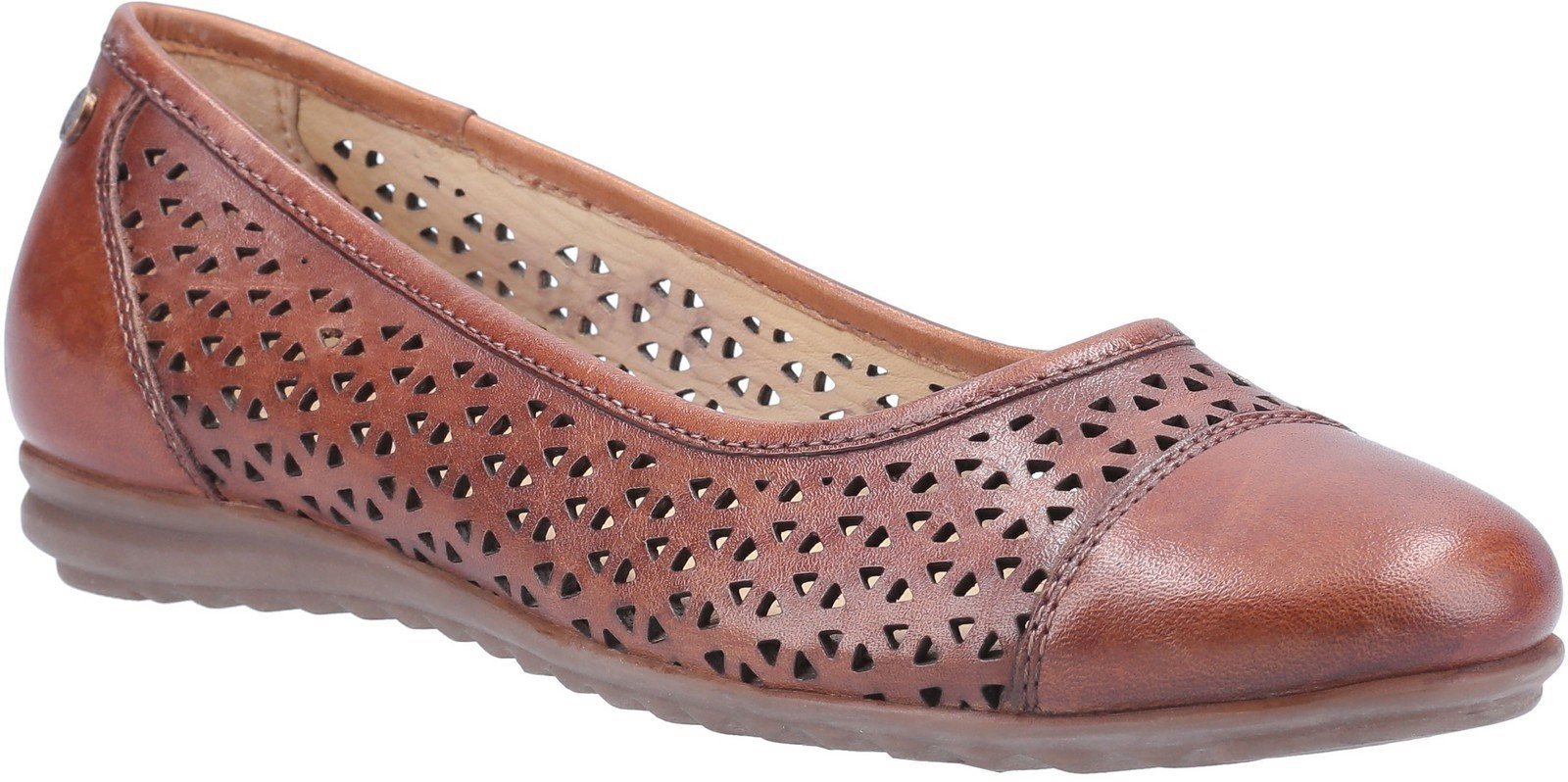 Hush Puppies Women's Leah Ballerina Pump Shoe Various Colours 30231 - Tan 3