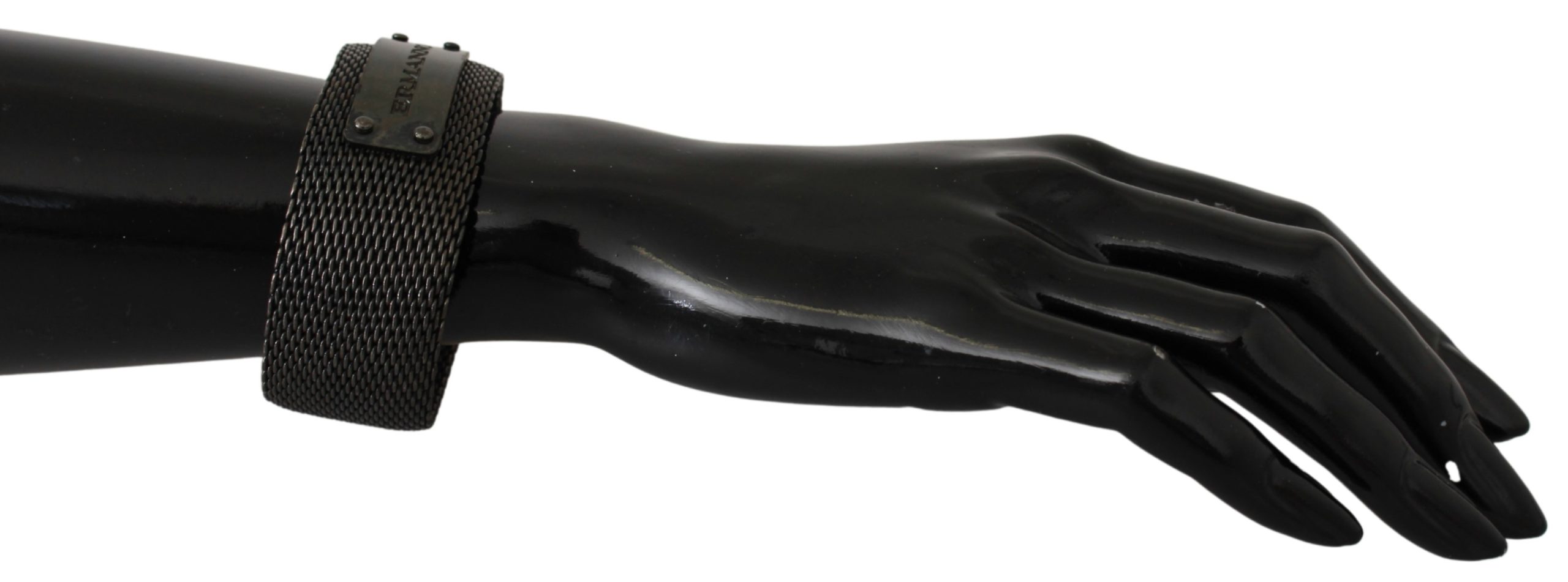 Ermanno Scervino Unisex Biker Branded Wide Bracelet Gray SMY7039
