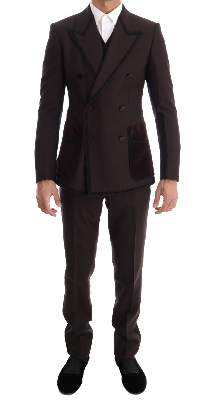 Dolce & Gabbana Men's Torero 3 Piece SICILIA Suit Bordeaux KOS1086 - IT44 | XS