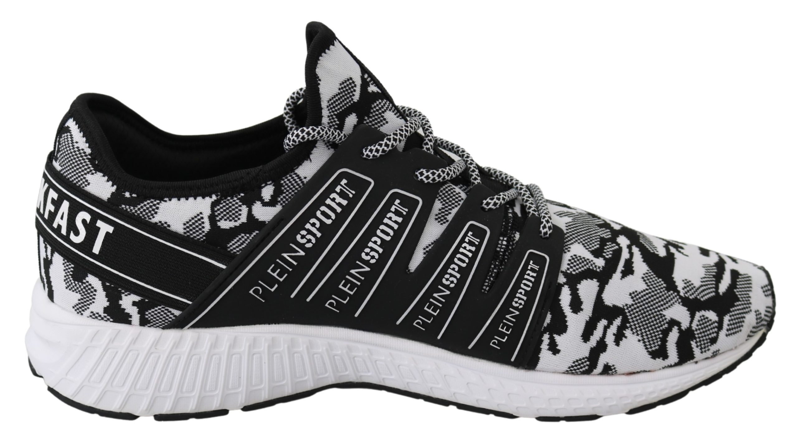 White Polyester Runner Backside Sneakers Shoes - EU41/US8