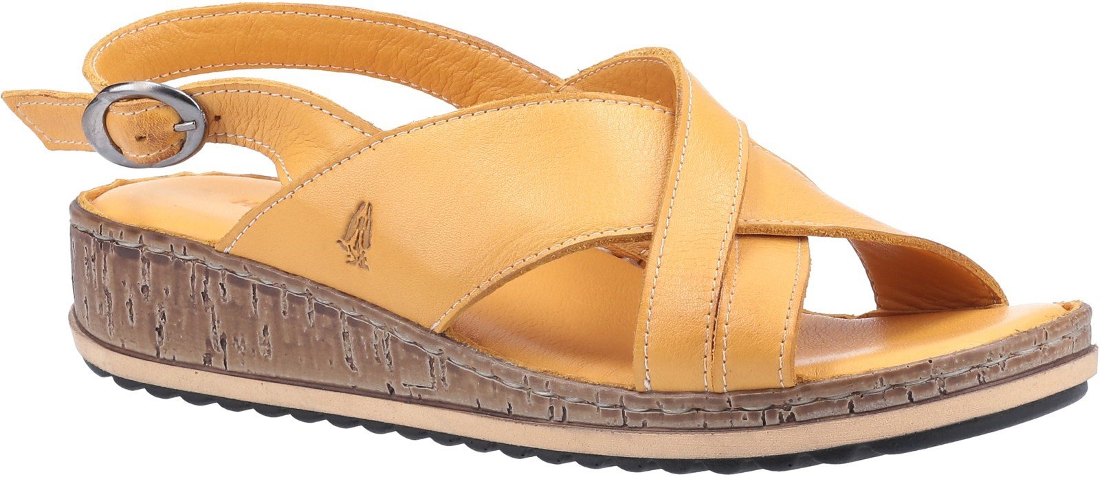Hush Puppies Women's Elena Cross Over Wedge Sandal Various Colours 30221 - Yellow 3