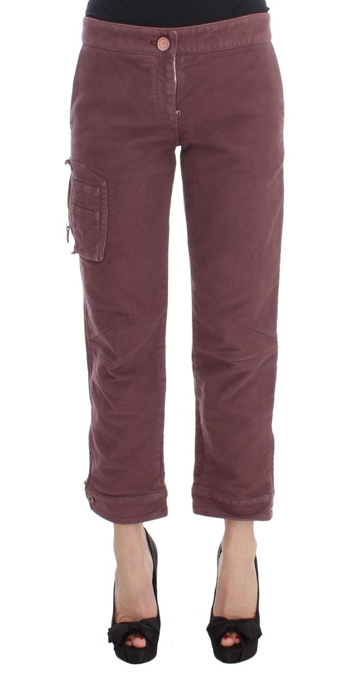 Ermanno Scervino Women's Cropped Cargo Trouser Bordeaux SIG30407 - IT38|XS