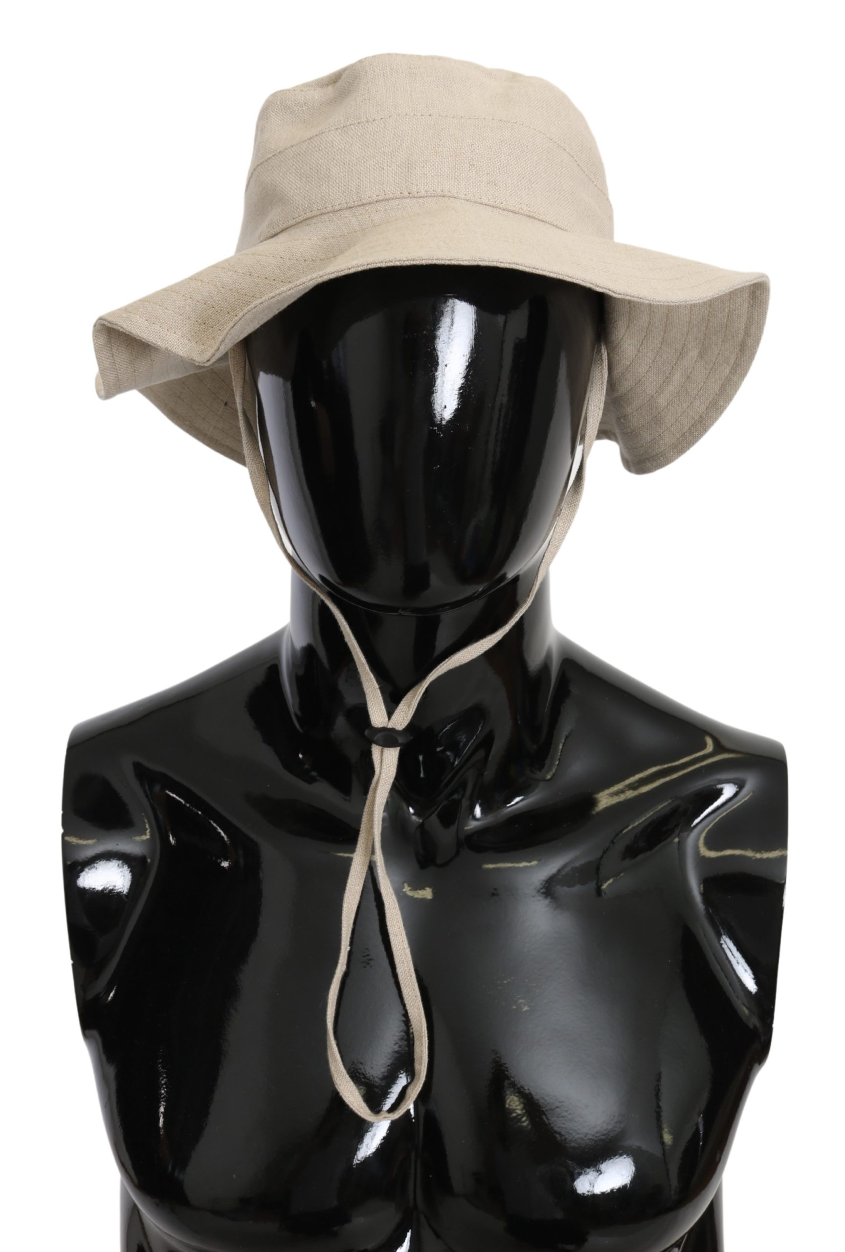 Dolce & Gabbana Men's Linen Solid Boonie Hat Beige HAT9097 - 58 cm|M