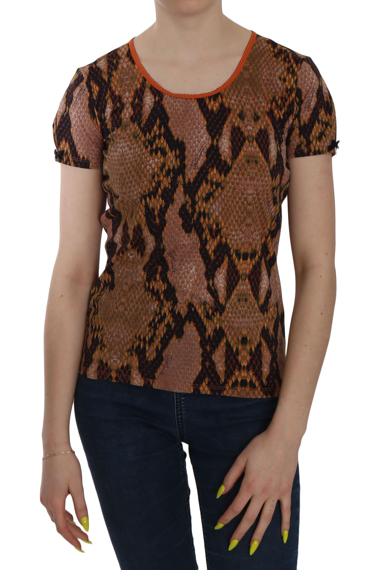 Just Cavalli Women's Snake Skin SS Top Brown TSH3765 - IT44 | M