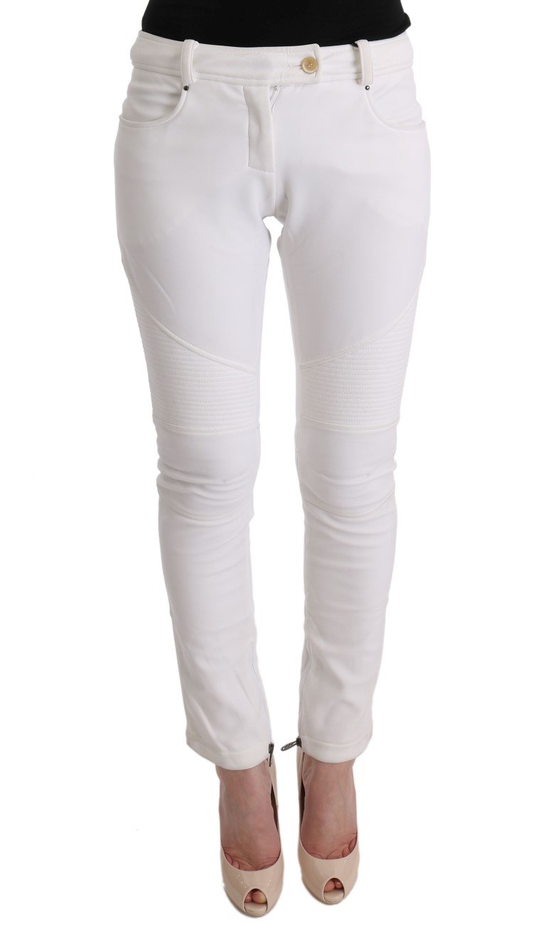 Ermanno Scervino Women's Cotton Slim Fit Trouser White SIG30310 - IT40|S
