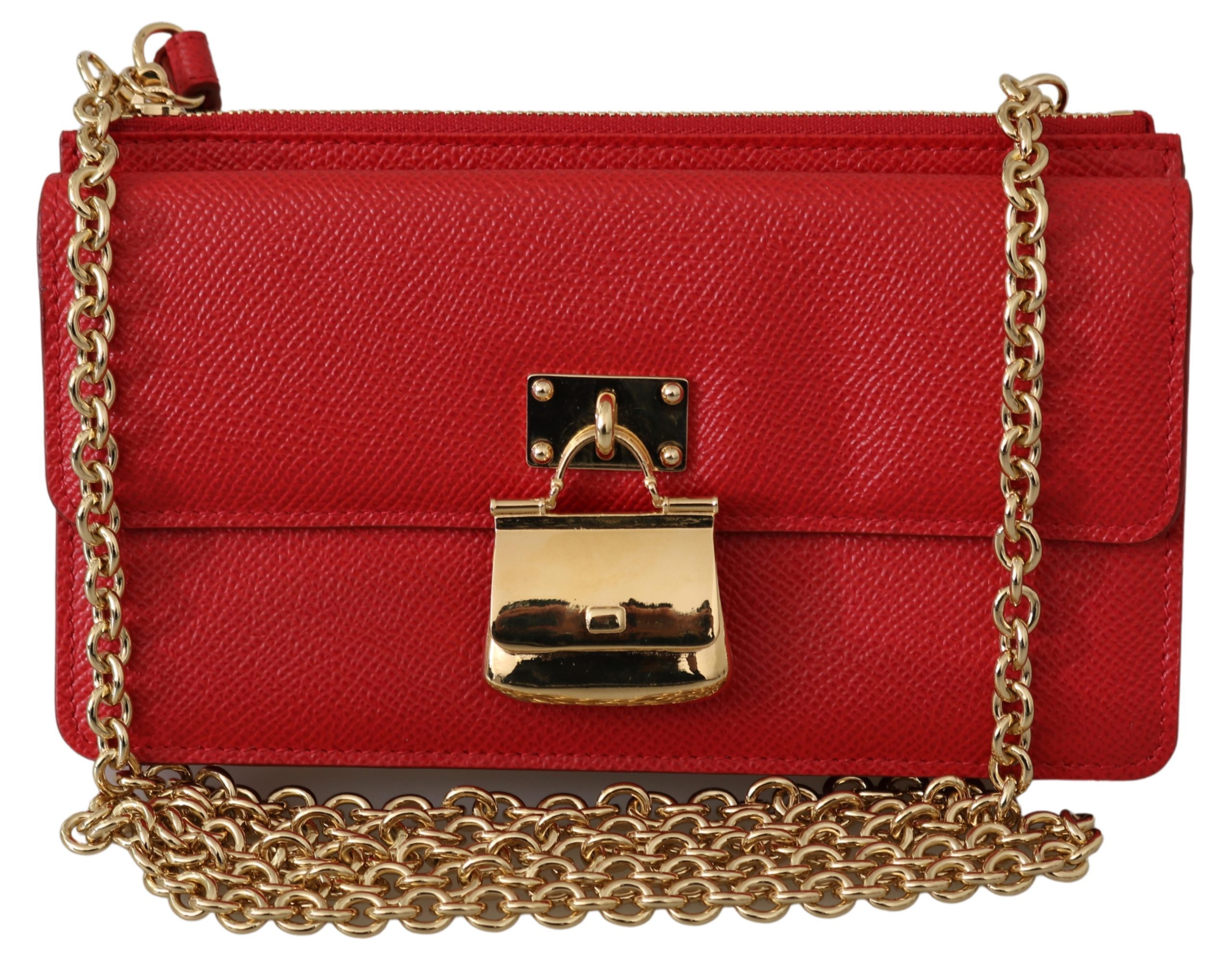 Dolce & Gabbana Women's Chain Leather Shoulder Bag Gold VAS9536
