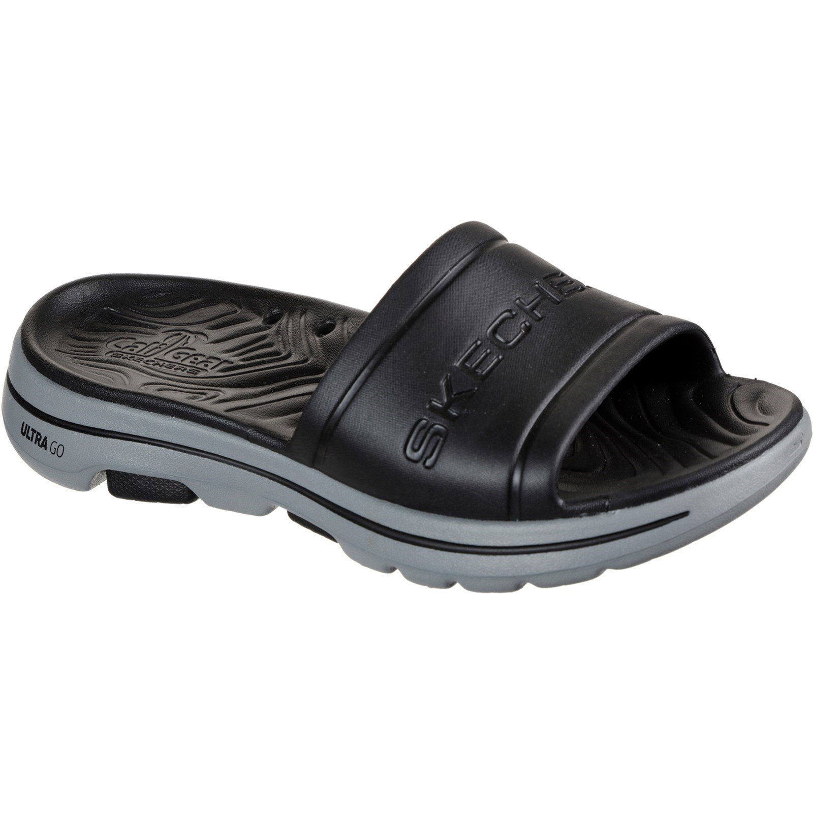 Skechers Men's Go Walk 5 Surfs Out Summer Sandal Various Colours 32207 - Black/Grey 10