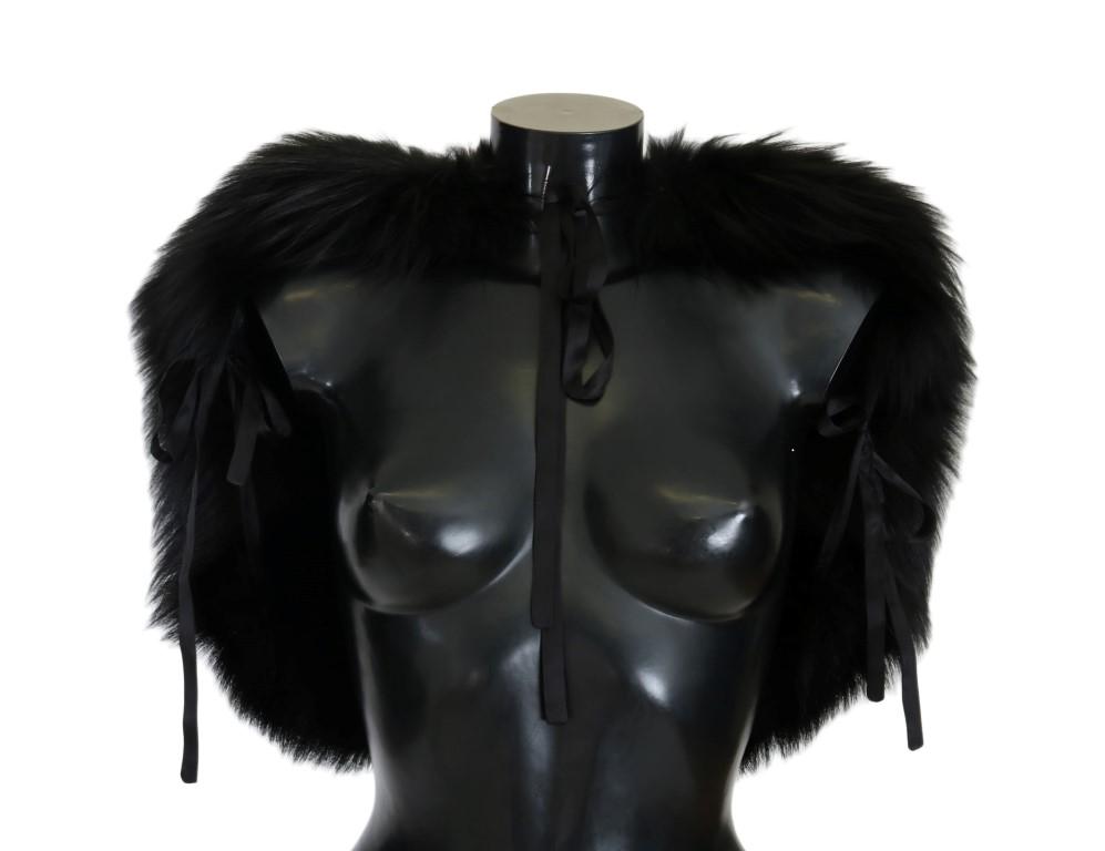 Dolce & Gabbana Women's Fox Fur Scarf Black MS1875 - M