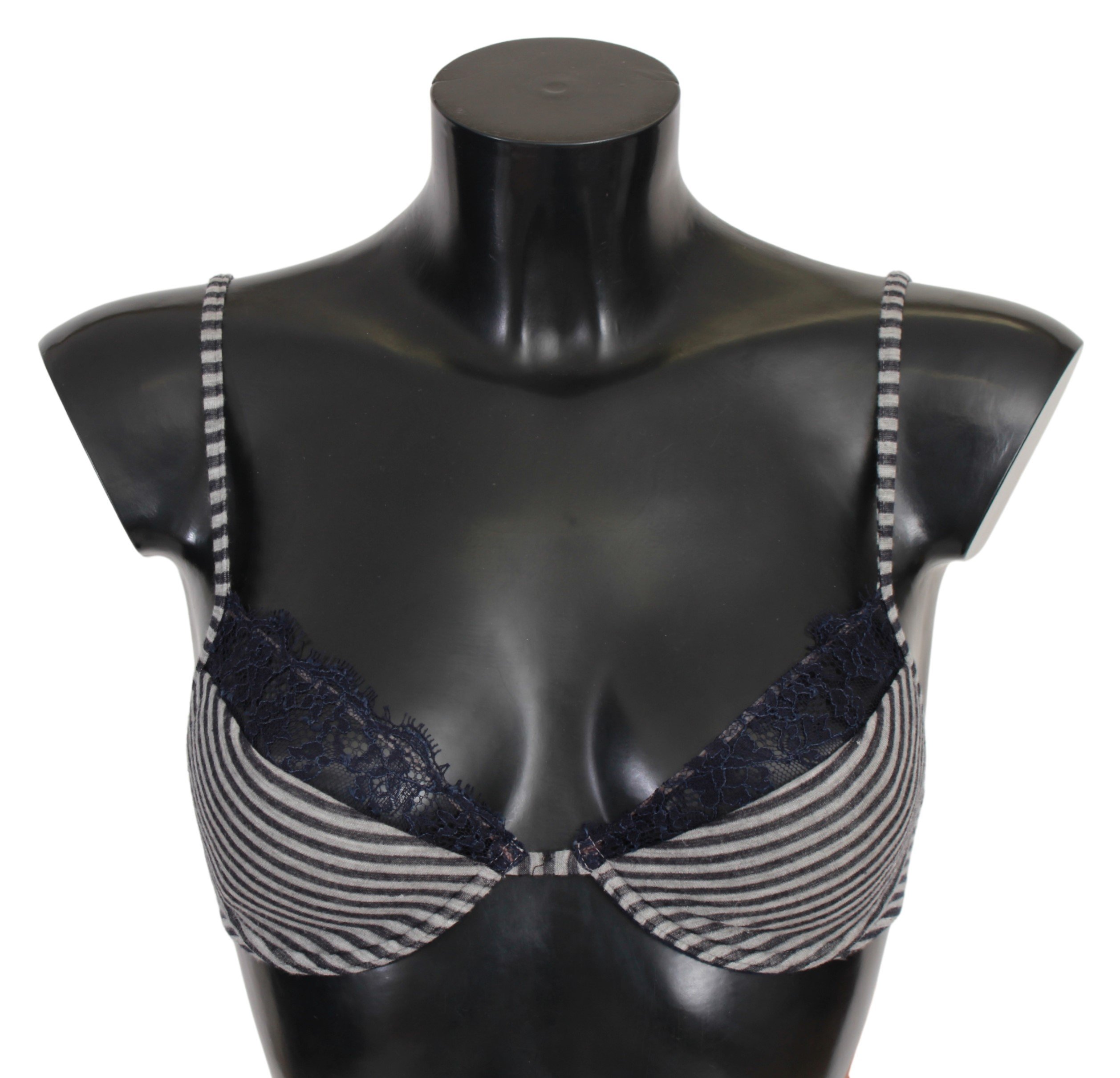 Ermanno Scervino Women's Stripes Lace Reggiseno Bra Blue BIK751 - IT2 | S