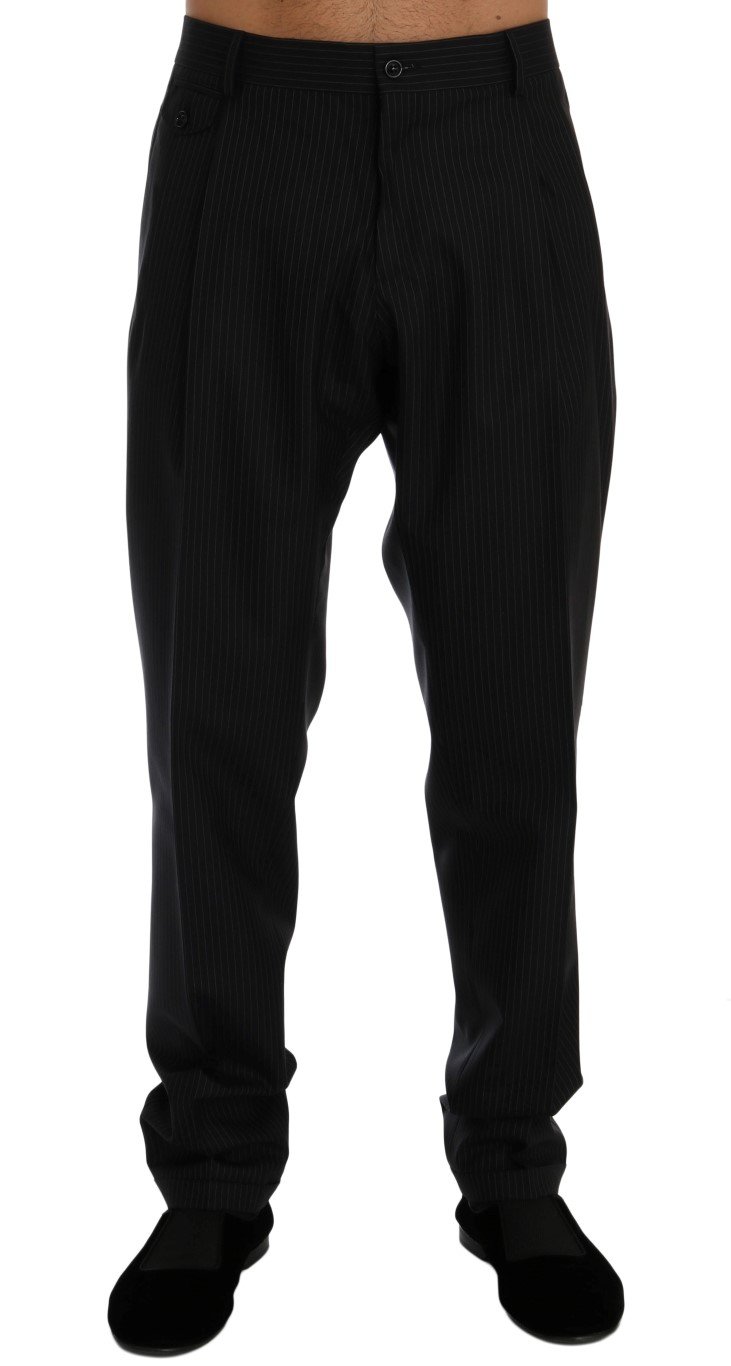 Dolce & Gabbana Men's Striped Cotton Dress Formal Trouser Blue PAN60342 - IT52 | XL