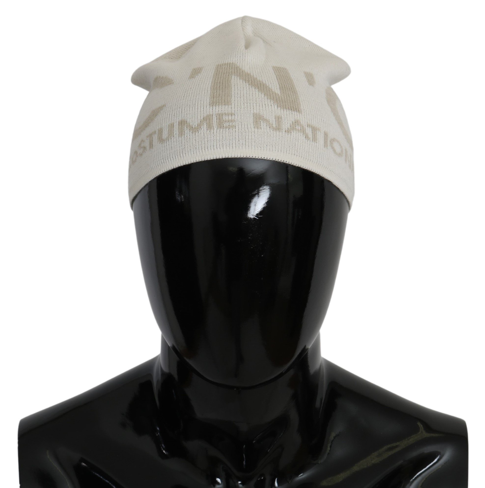 Costume National Men's Wool Branded Hat White HAT9042