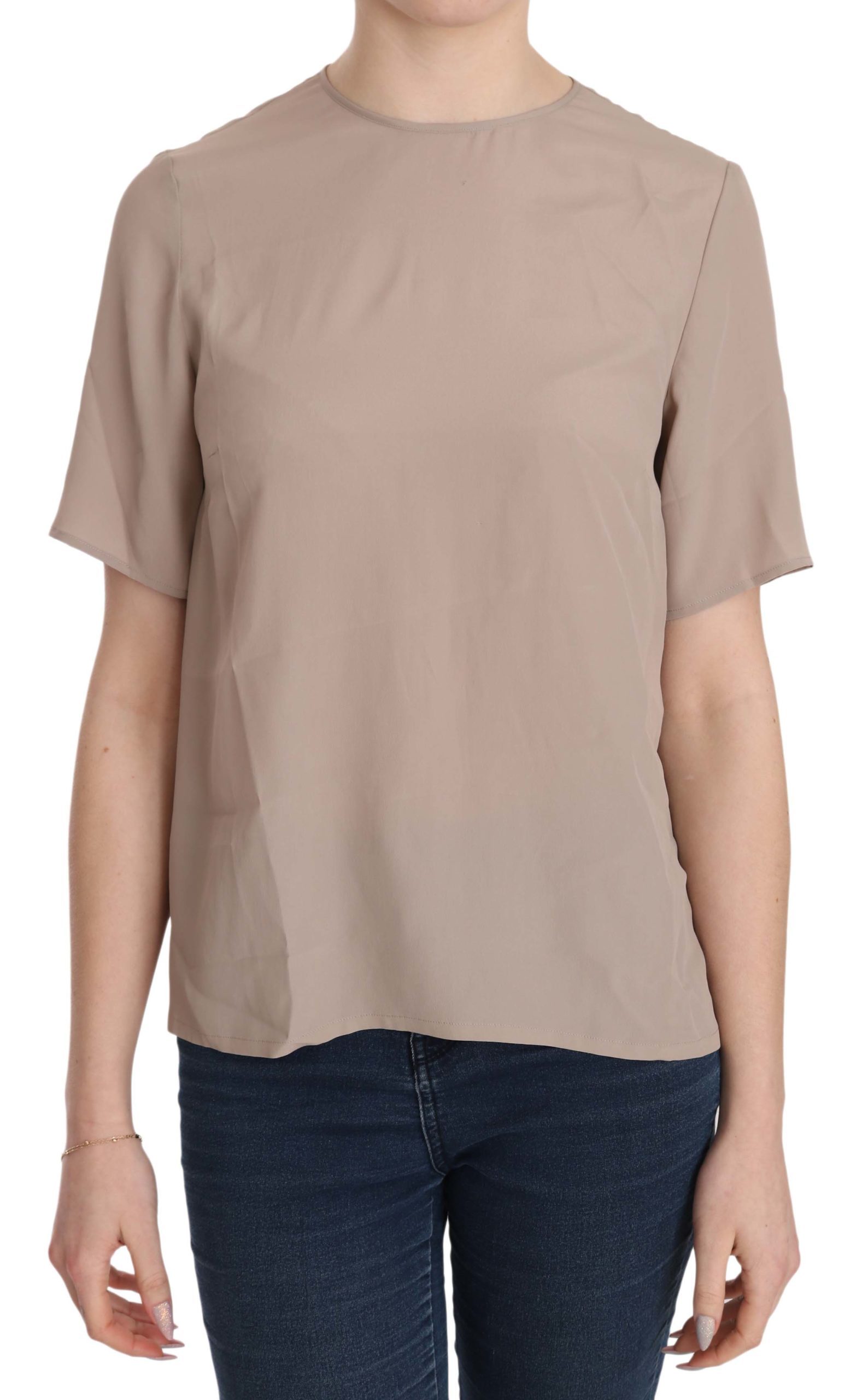 Dolce & Gabbana Women's Crew Neck SS Top Beige TSH3651 - IT40|S