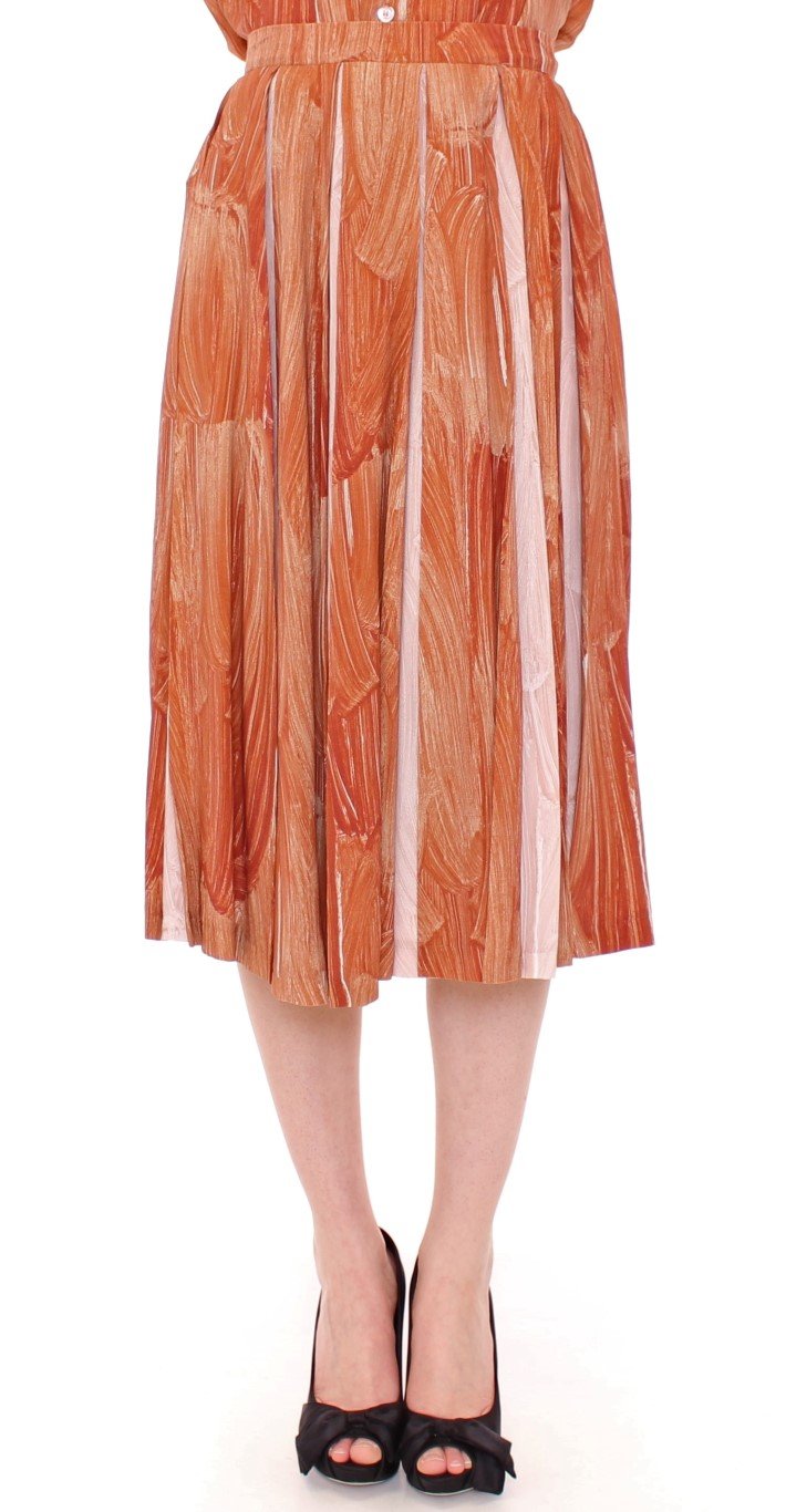 Licia Florio Women's Knee Full Skirt Orange MOM10106 - IT44|L
