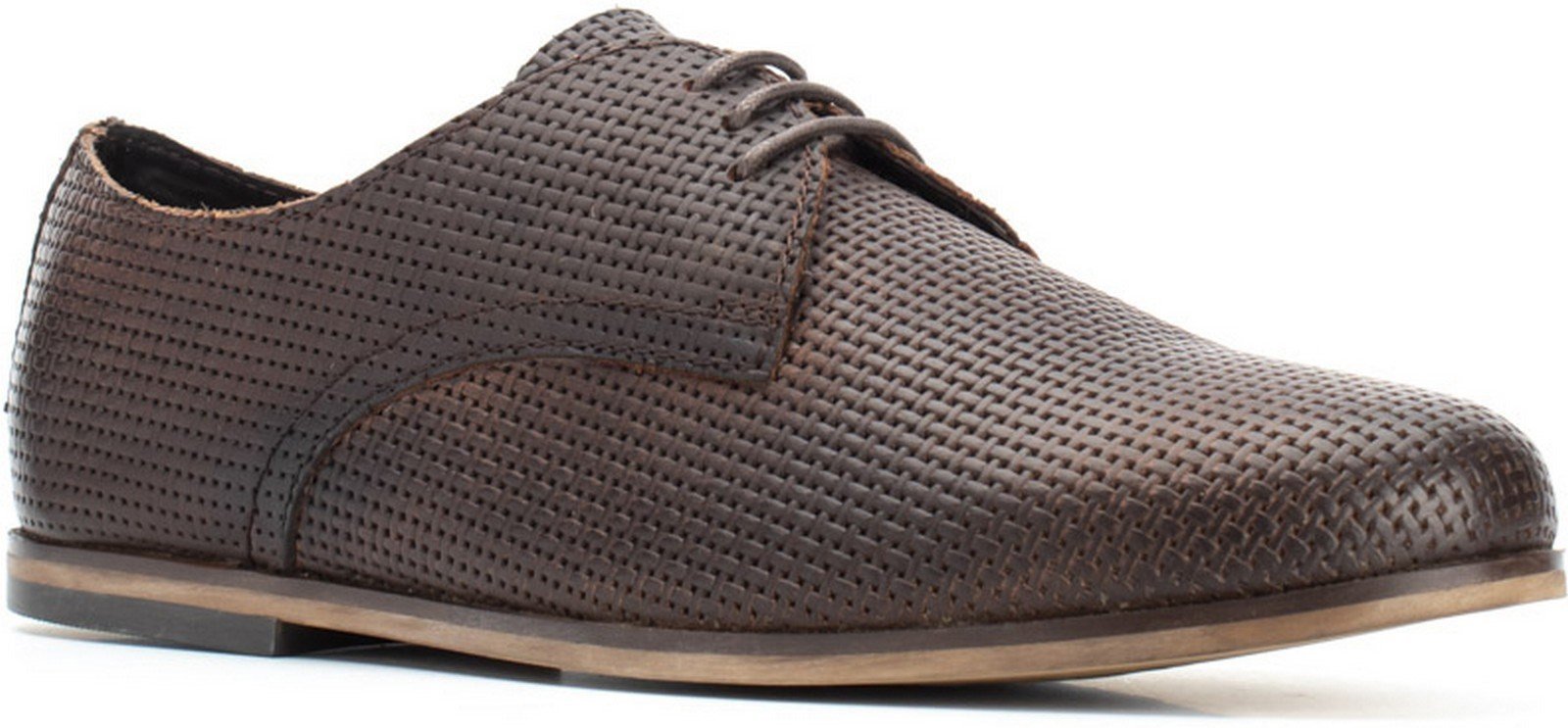 Base London Men's Senna Embos Oxford Shoe Various Colours 30464 - Brown 6