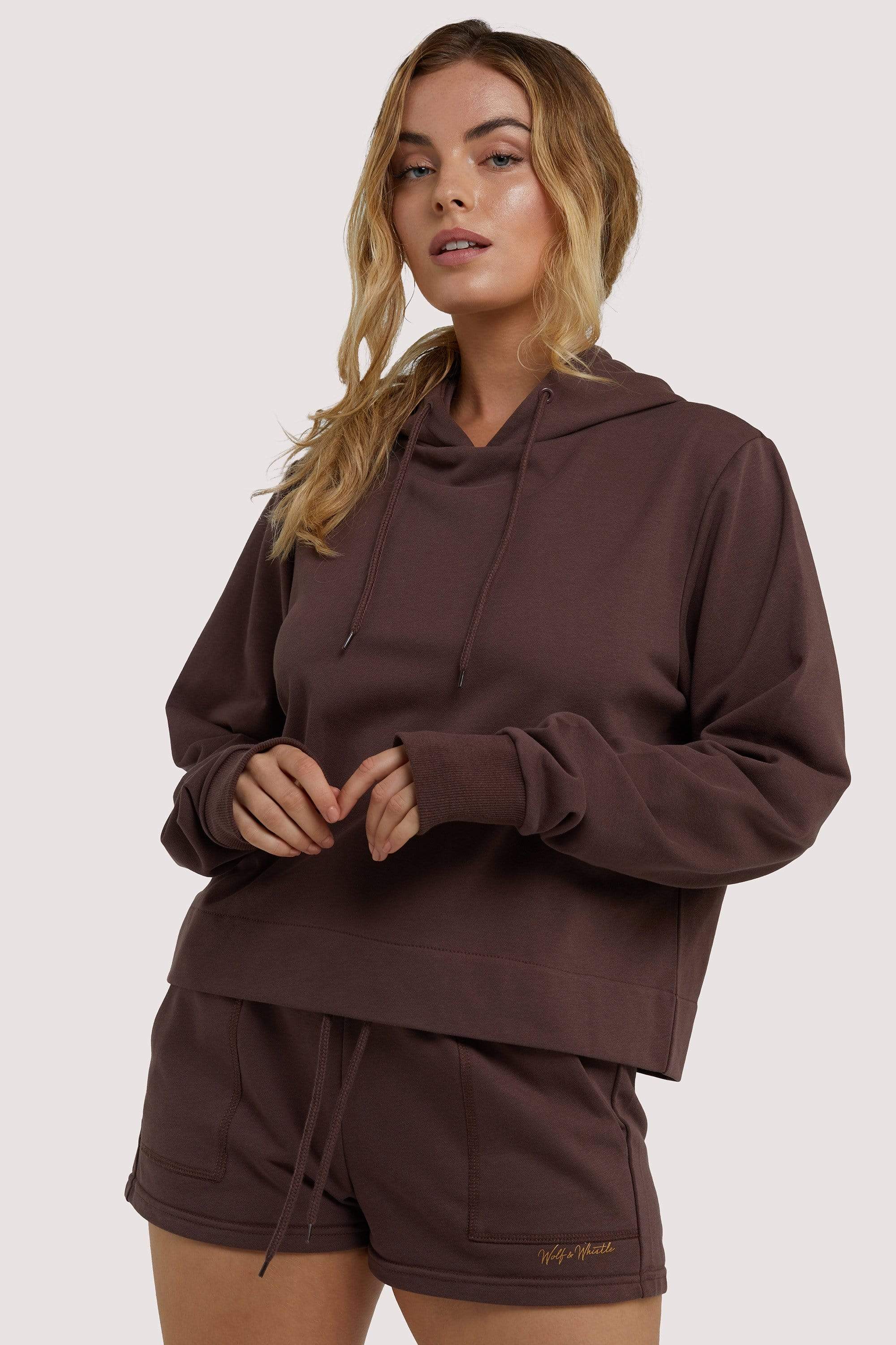 Wolf & Whistle Brown Hooded Top UK 8 / US 4