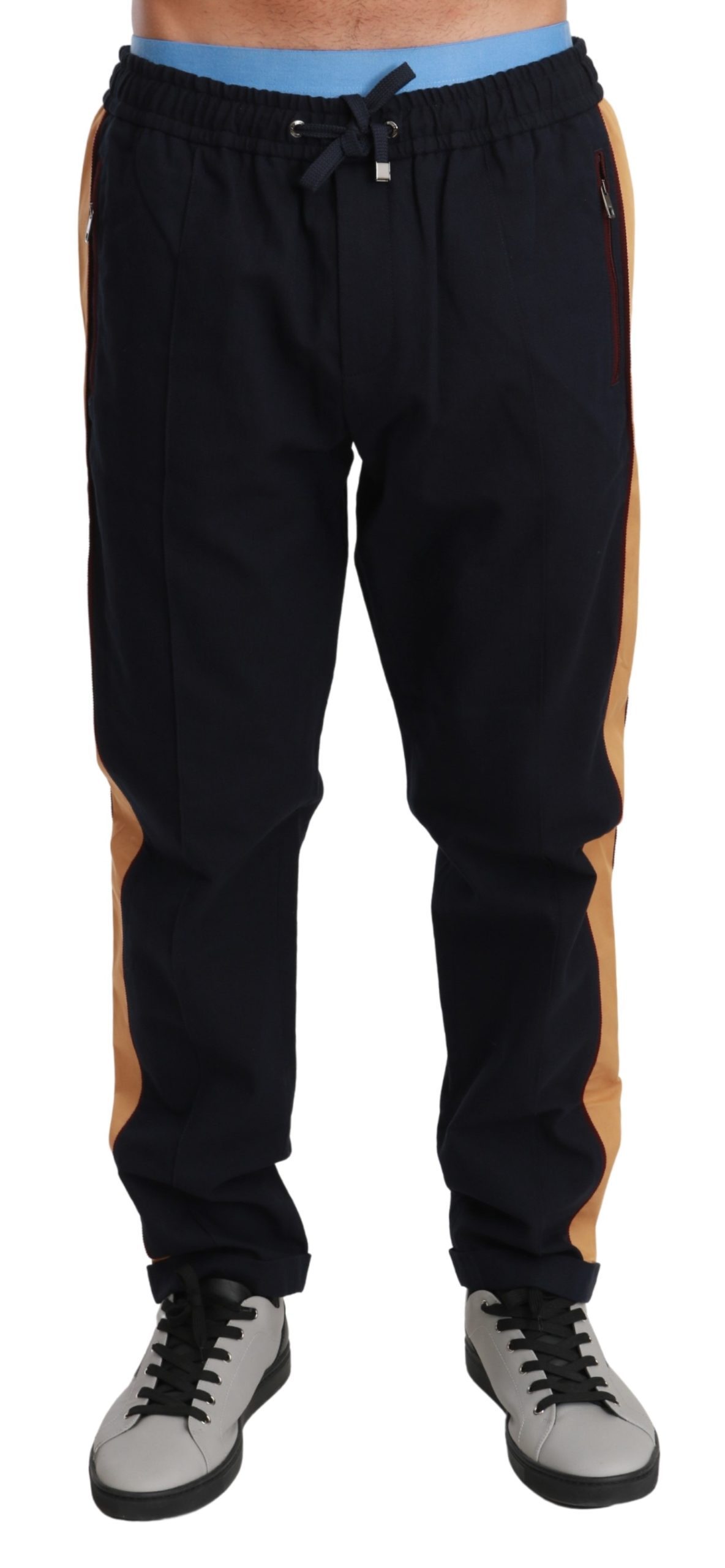 Dolce & Gabbana Men's Striped Wool Stretch Trouser Blue PAN71027 - IT50 | L