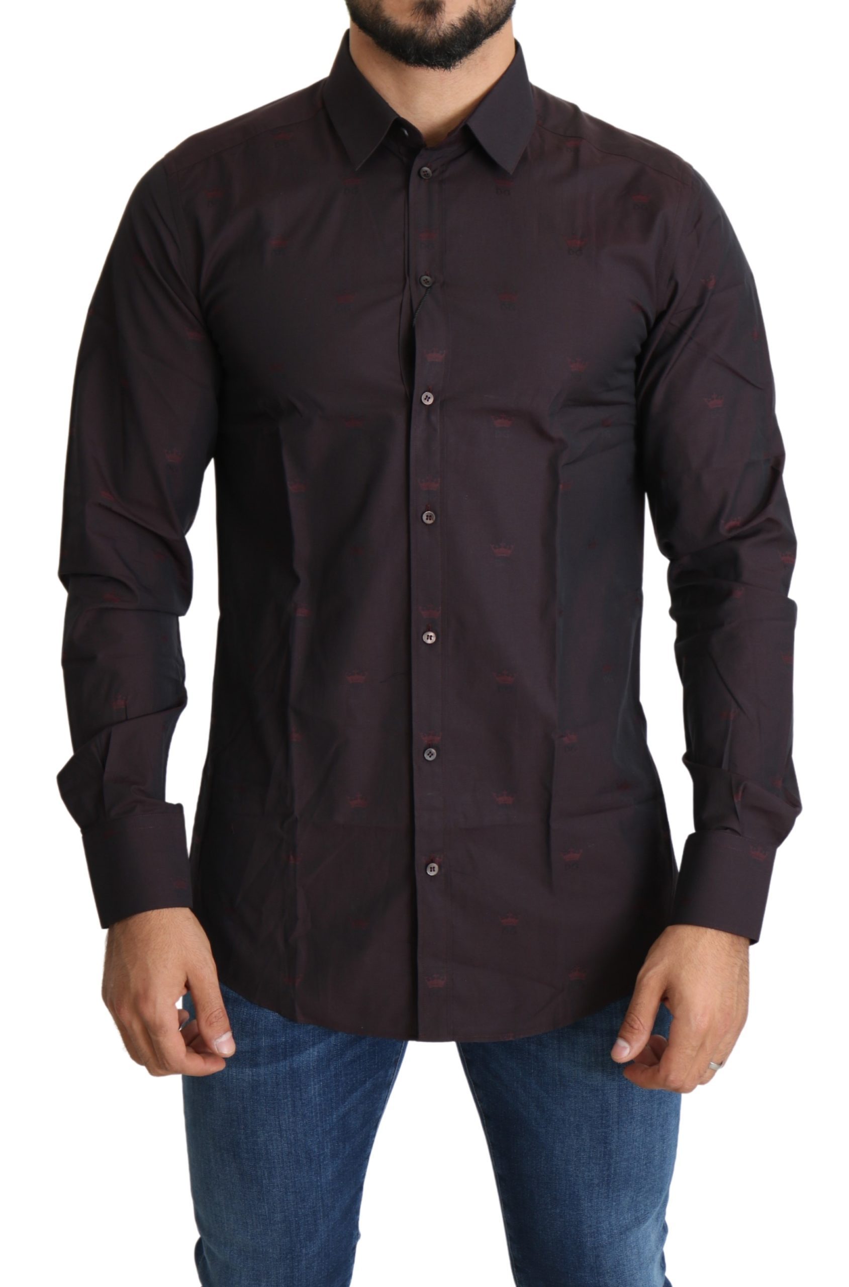 Purple Dress Crown GOLD Slim Cotton Shirt - IT40 | M
