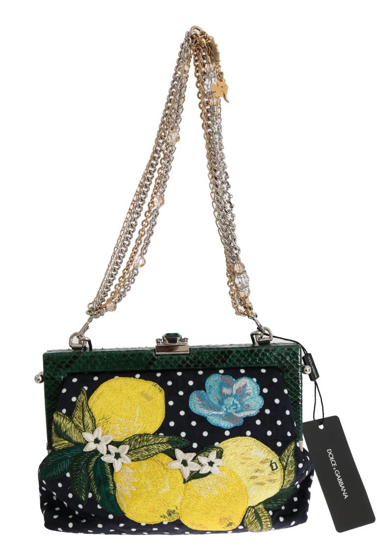 Dolce & Gabbana Women's VANDA Floral Embroidered Clutch Bag Multicolor VAS1246