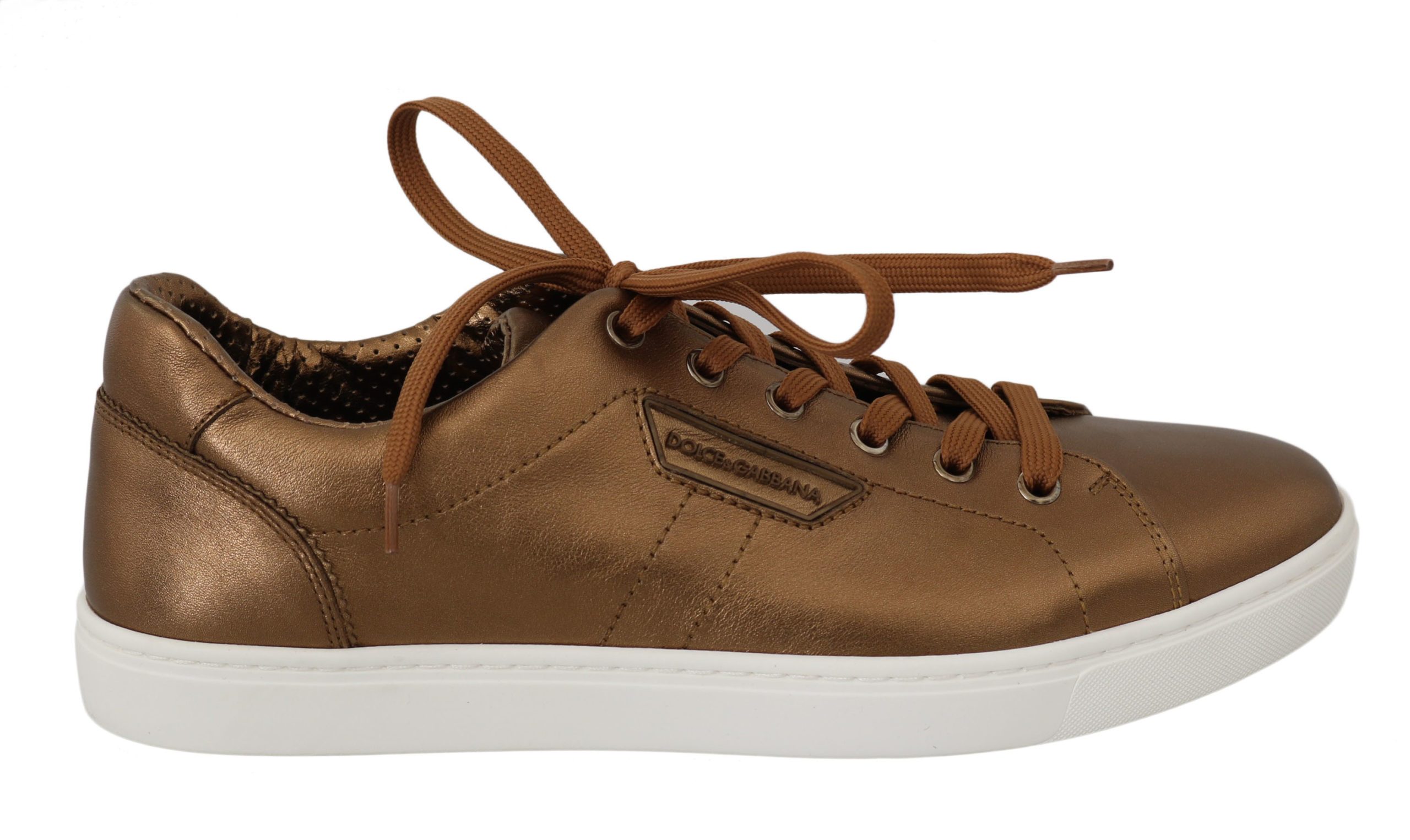 Dolce & Gabbana Men's Leather Casual Trainer Gold MV2363 - EU39/US6