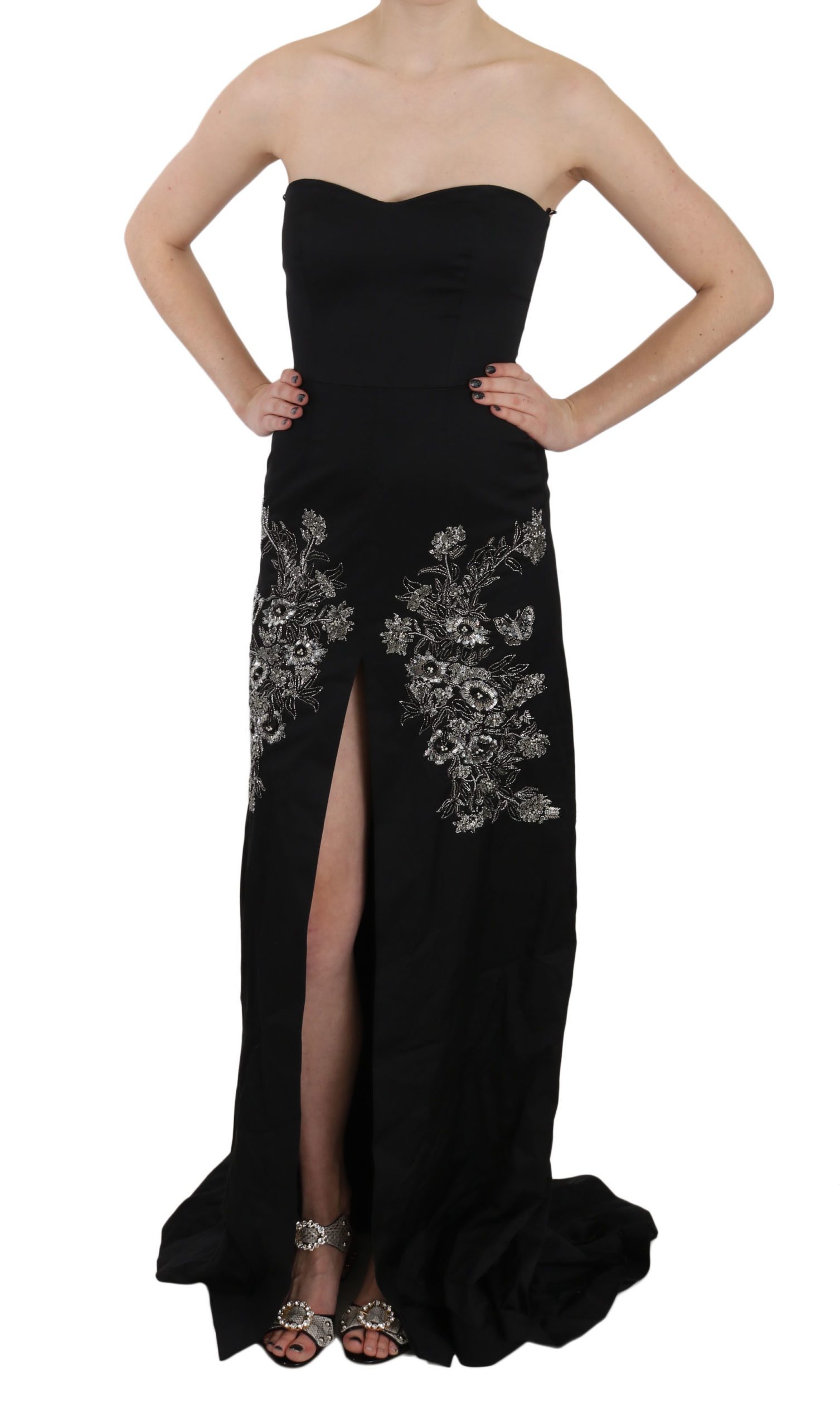 John Richmond Women's Sequined Flare Ball Dress Black DR1679 - IT42|M