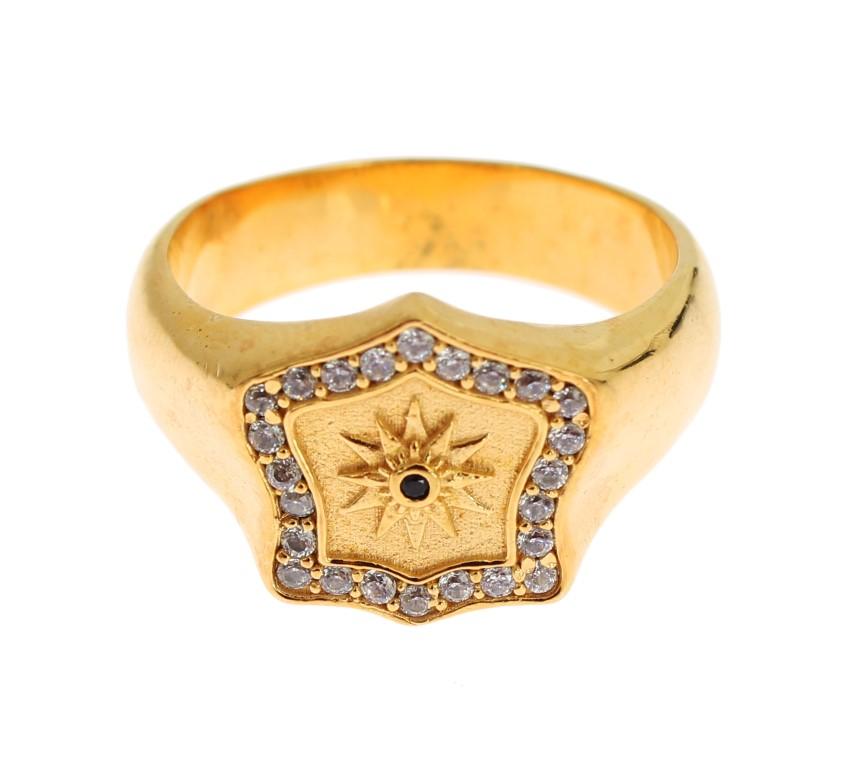 Nialaya Men's Gold Plated 925 Sterling Silver Ring Gold SIG19137 - EU66 | US12