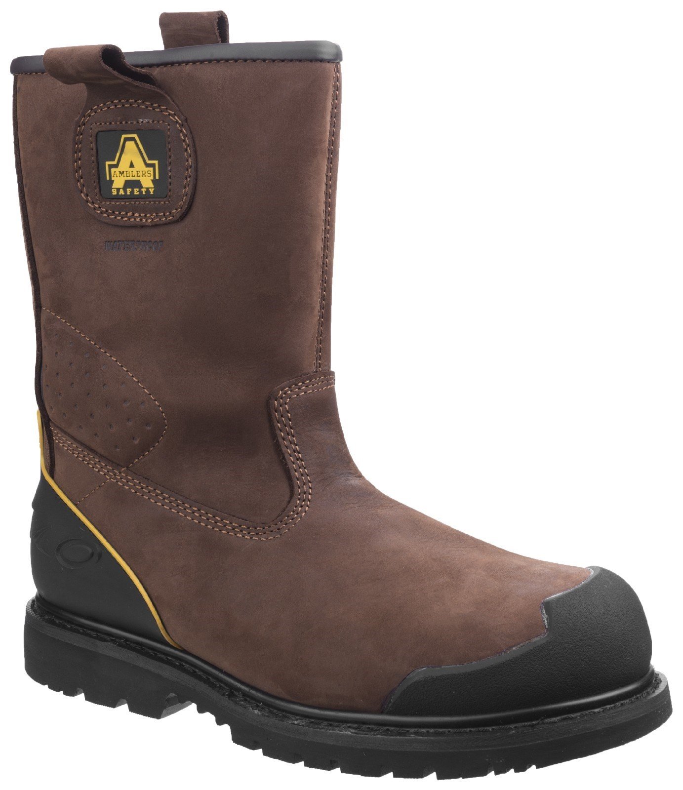 Amblers Unisex Safety Goodyear Waterproof Pull on Industrial Boot Brown 20431 - Brown 6