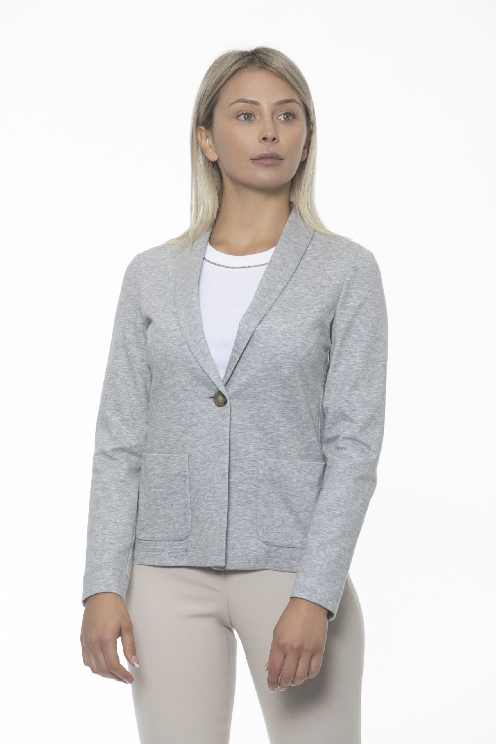 Peserico Women's Grigio Blazer Gray PE1383301 - IT42 | S