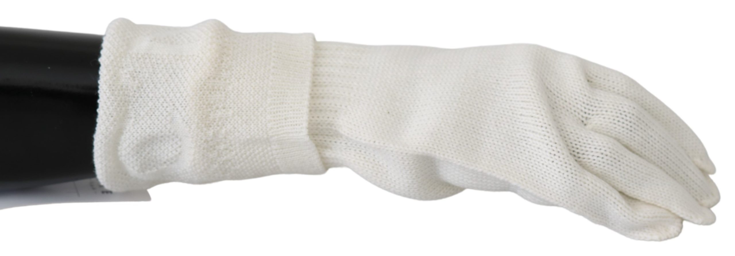 Costume National Men's Wool Knitted One Size Wrist Gloves White LB3012