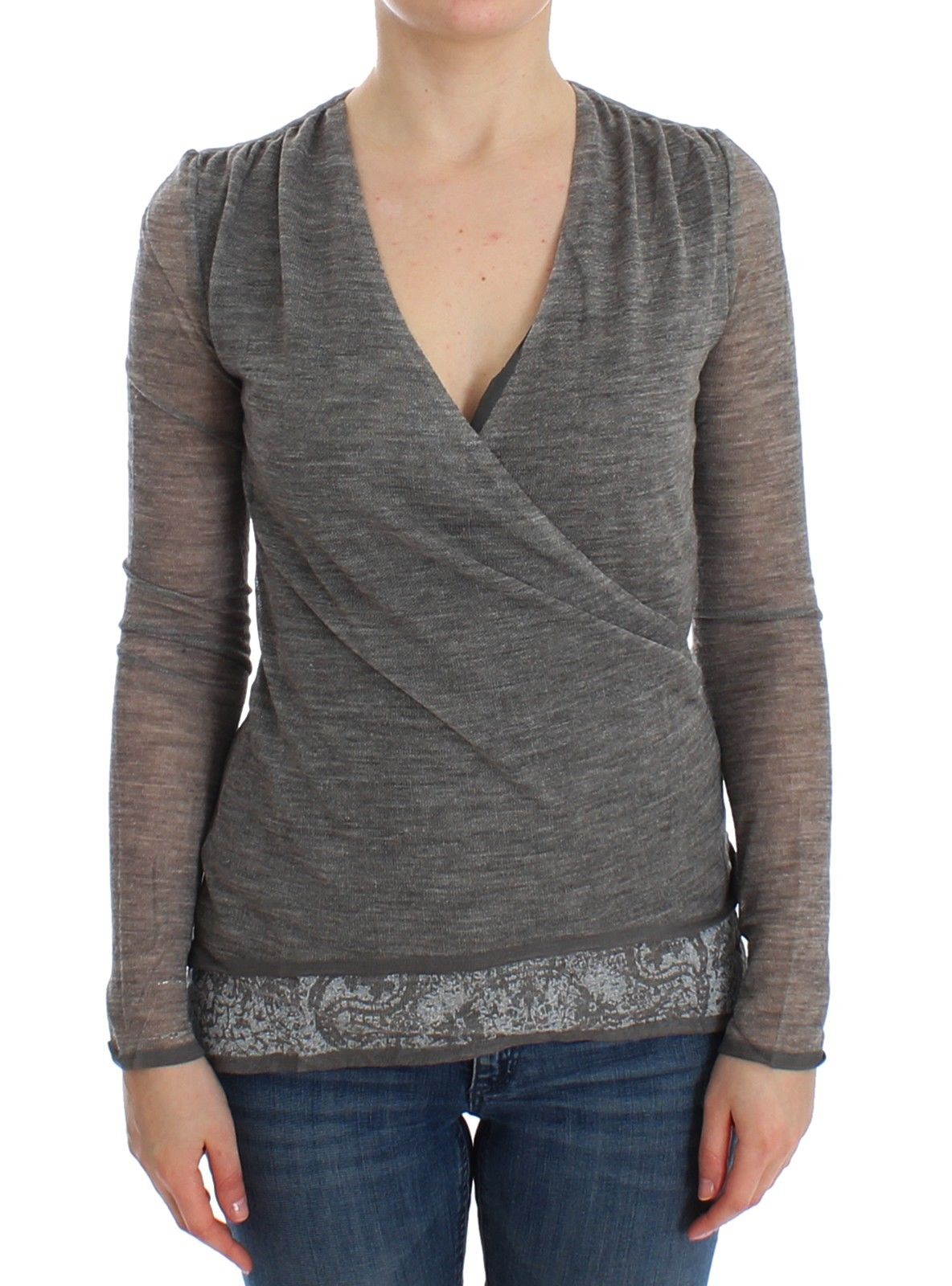 Ermanno Scervino Women's Long Sleeve Sweater Grey SIG12586 - IT44 | M