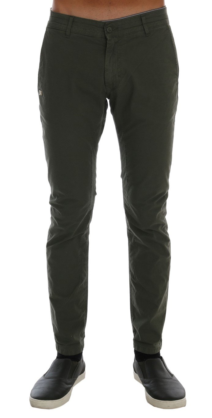 Daniele Alessandrini Men's Cotton Stretch Slim Fit Trouser Green TSH1379 - W30