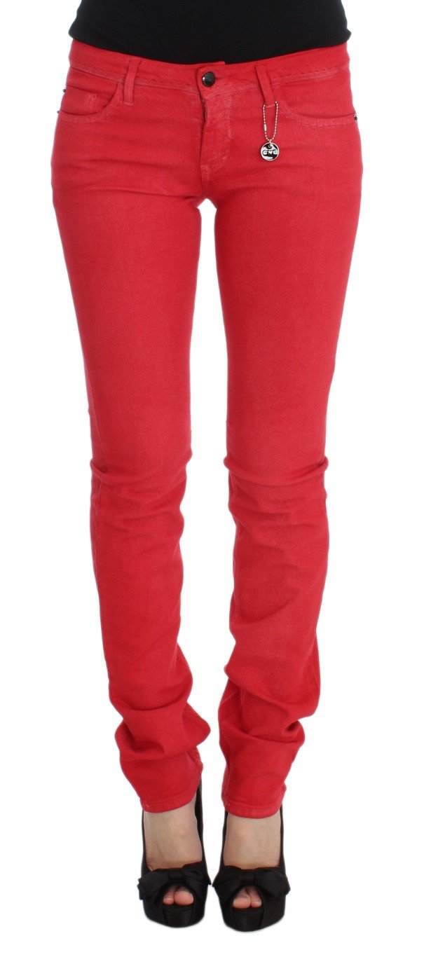 Costume National Women's Cotton Blend Super Slim Fit Jeans Red SIG31090 - W31