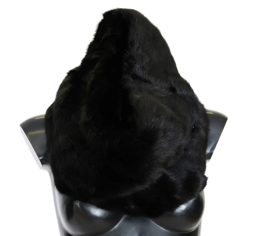 Dolce & Gabbana Women's Mink Fur Collar Scarf Black MS1878