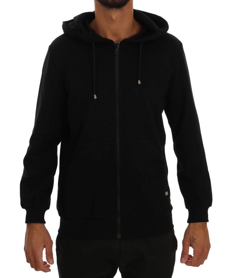 Daniele Alessandrini Men's Sport Casual Hodded Cotton Sweater Black TSH1352 - L