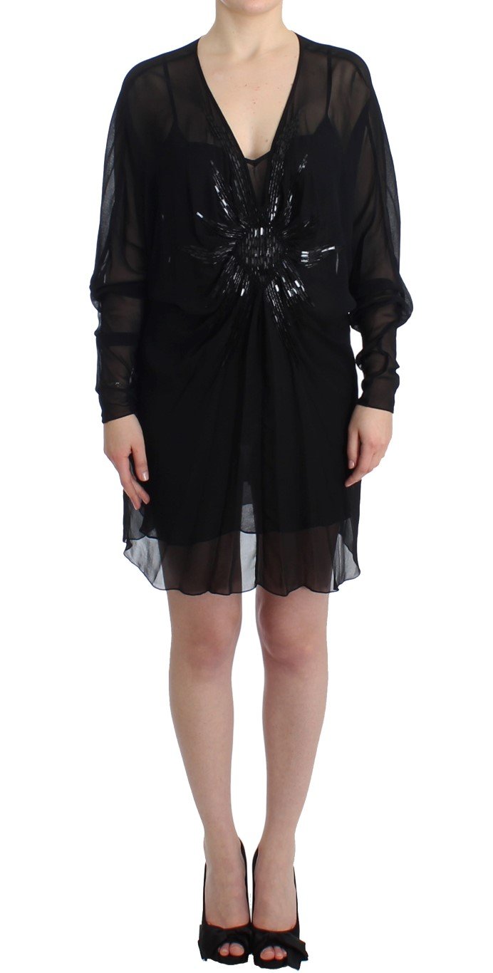 Cavalli Women's Silk Dress Black SIG11635 - IT40|S