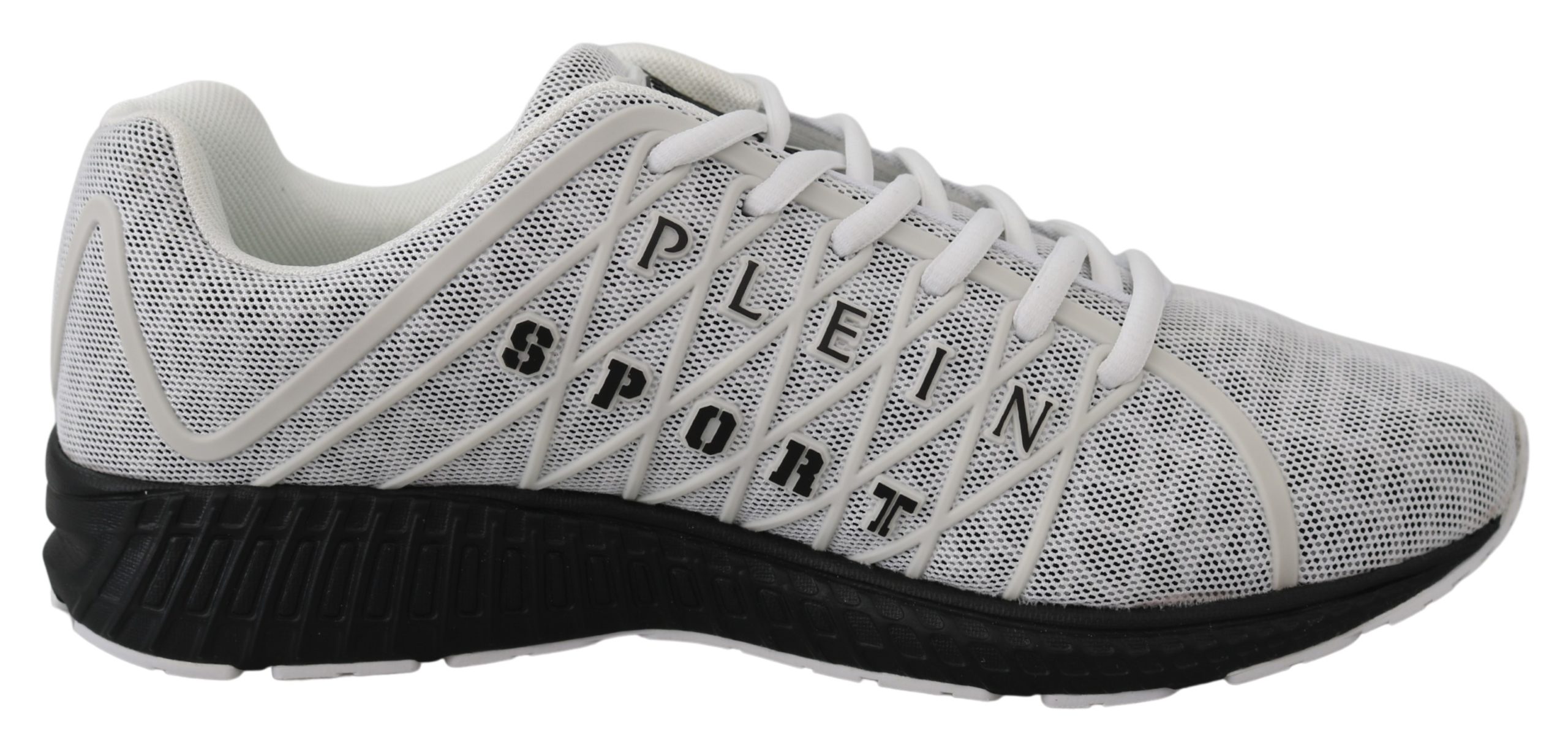 White Polyester Runner Edward Sneakers Shoes - EU43/US10