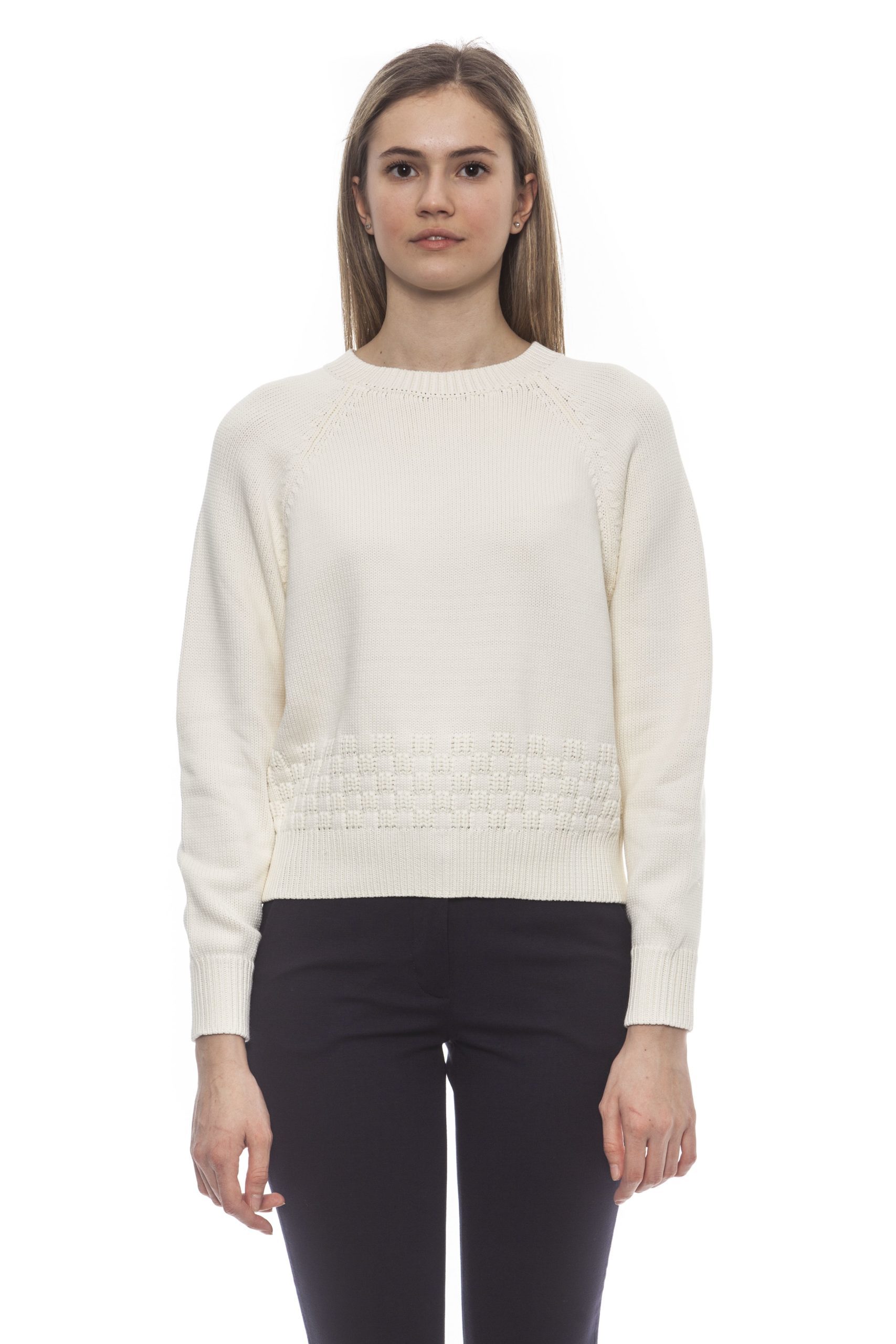 Peserico Women's Bianco Sweater White PE1383073 - IT42 | S
