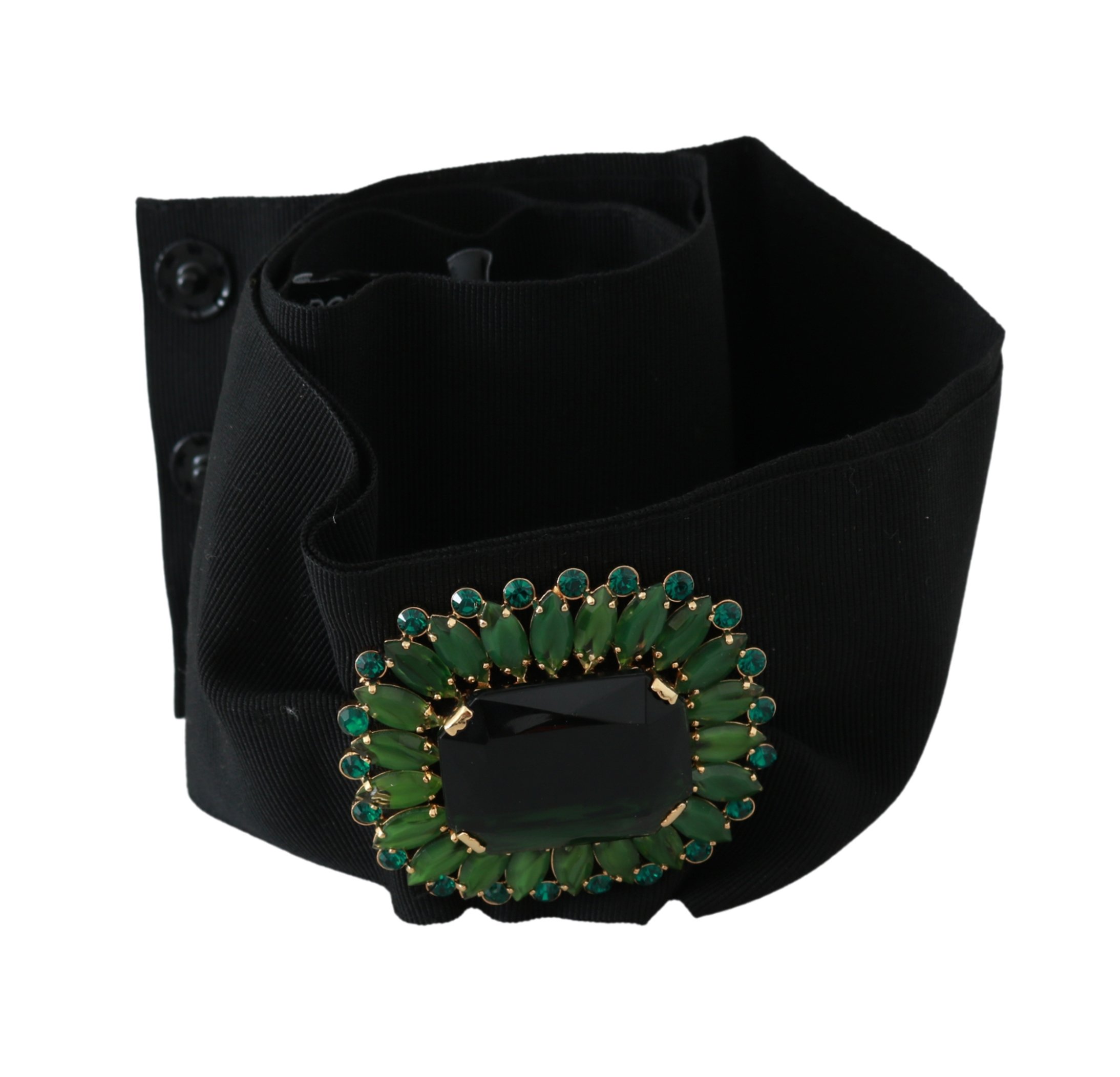 Dolce & Gabbana Women's Stretch Crystal Wide Waist Belt Black BEL60545 - 100 cm / 40 Inches