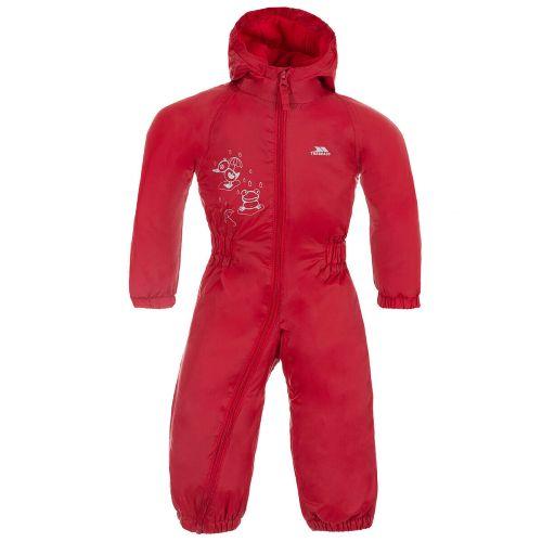 Trespass Kid's Padded Waterproof All-In-One Suit Various Colours Dripdrop - Signal Red 6 to 12 Months