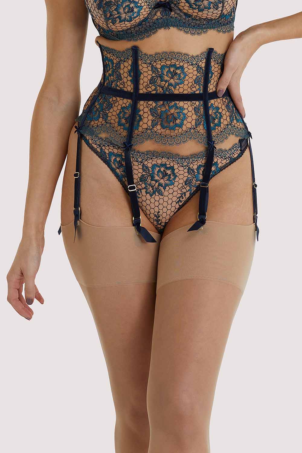 Dita Von Teese Evelina Navy Suspender UK 16 / US 12