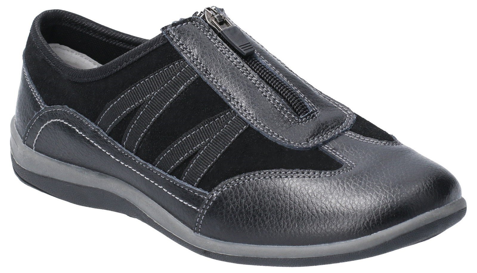 Fleet & Foster Women's Mombassa Leather Trainer Various Colours 29306-49610 - Black 3