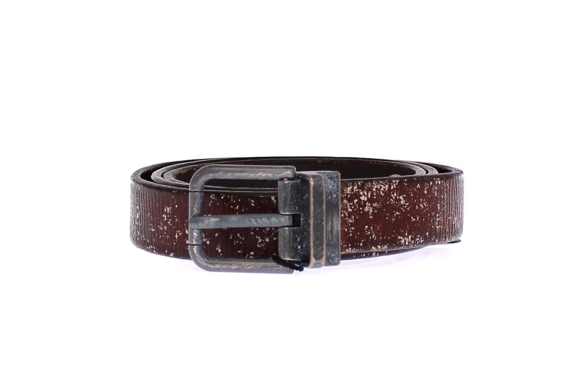 Dolce & Gabbana Men's Leather Logo Belt Brown GSB10281 - 95 cm / 38 Inches