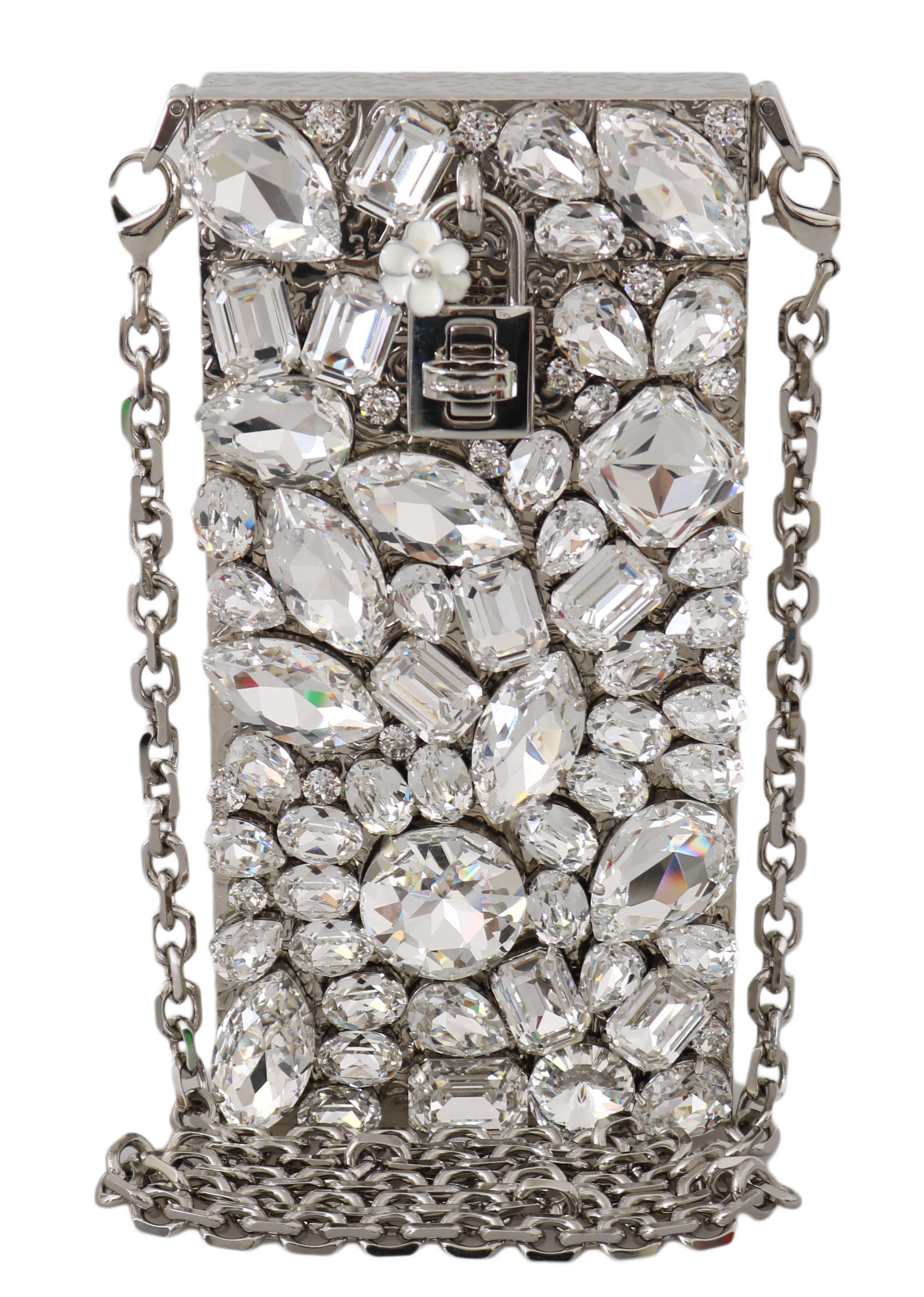 Dolce & Gabbana Women's Crystal Brass Crystal Crossbody Bag Silver VA1134