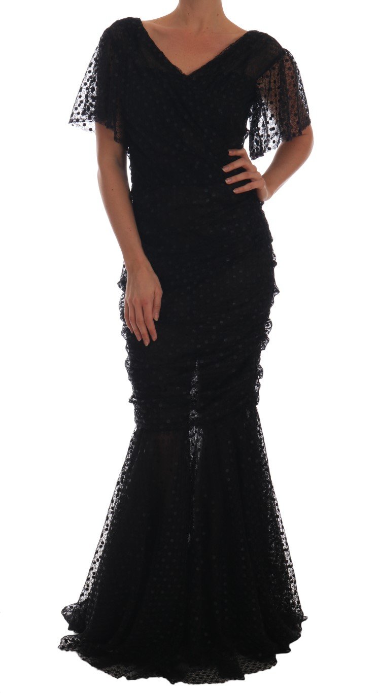 Dolce & Gabbana Women's Sheath Flare Long Gown Black DR1405 - IT42|M